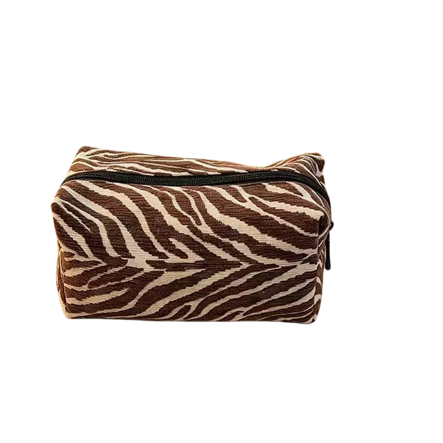 Custom Zebra Makeup Bag Embroidered