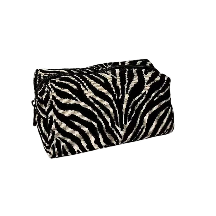 Custom Zebra Makeup Bag Embroidered