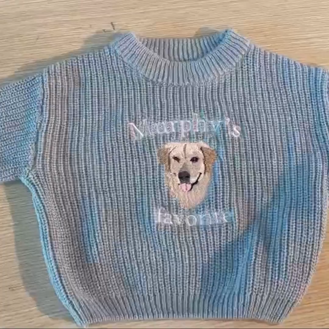 Custom Embroidered Baby Knit Sweater
