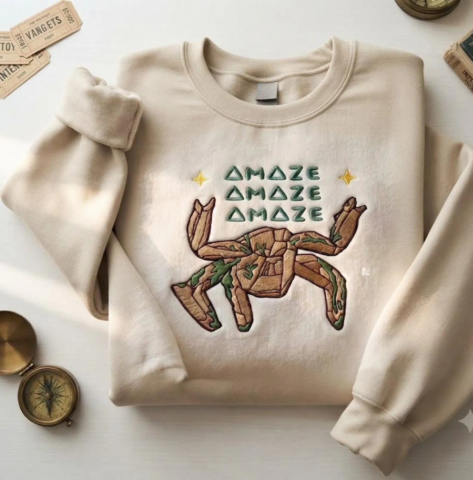 Amaze Rocky Alien Embroidered Sweatshirt, Project Hail Mary Sweatshirt, Funny Sci Fi Crewneck, Sci Fi Fan Gift, Book Lover Gift