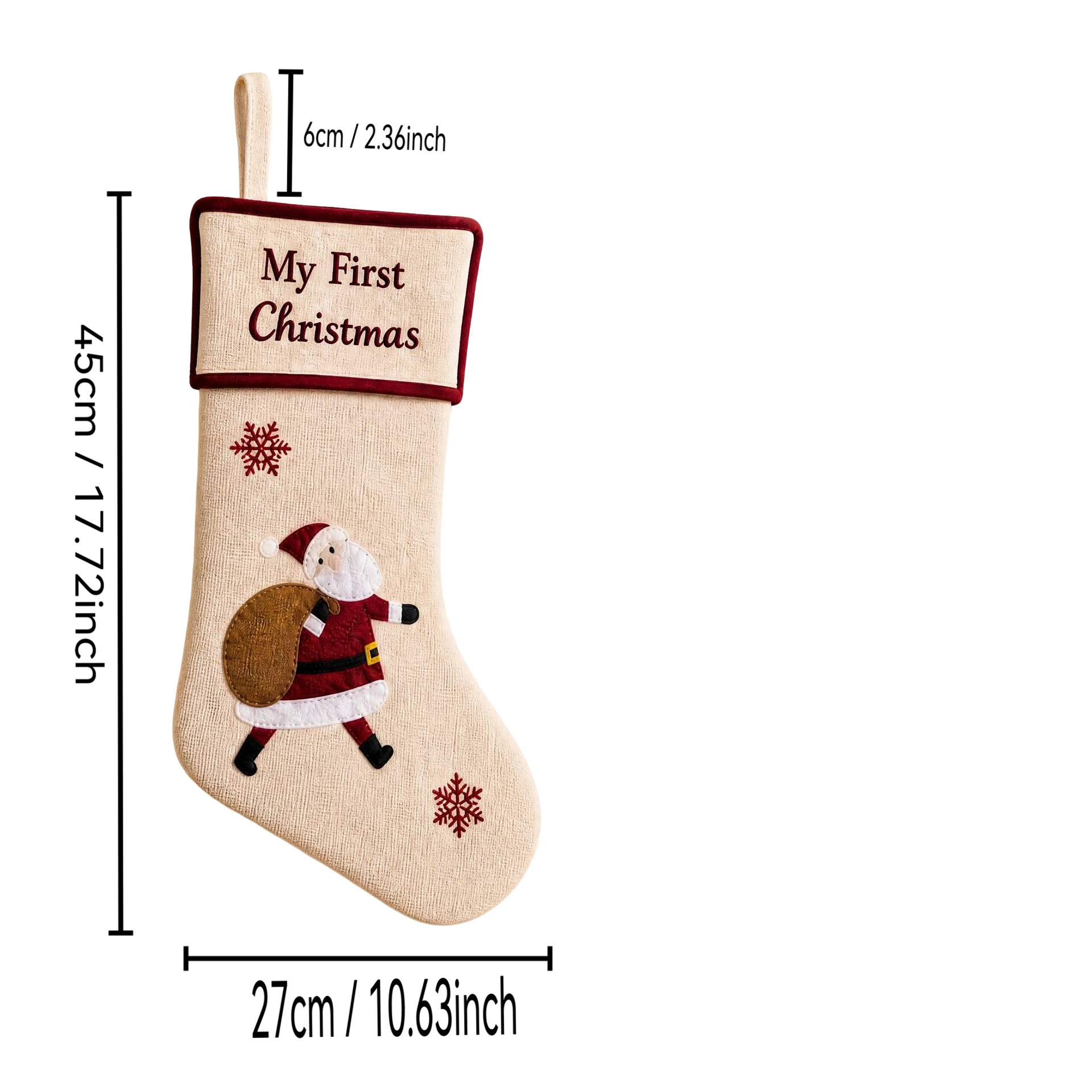 Baby My First Christmas Embroidery Christmas Stocking