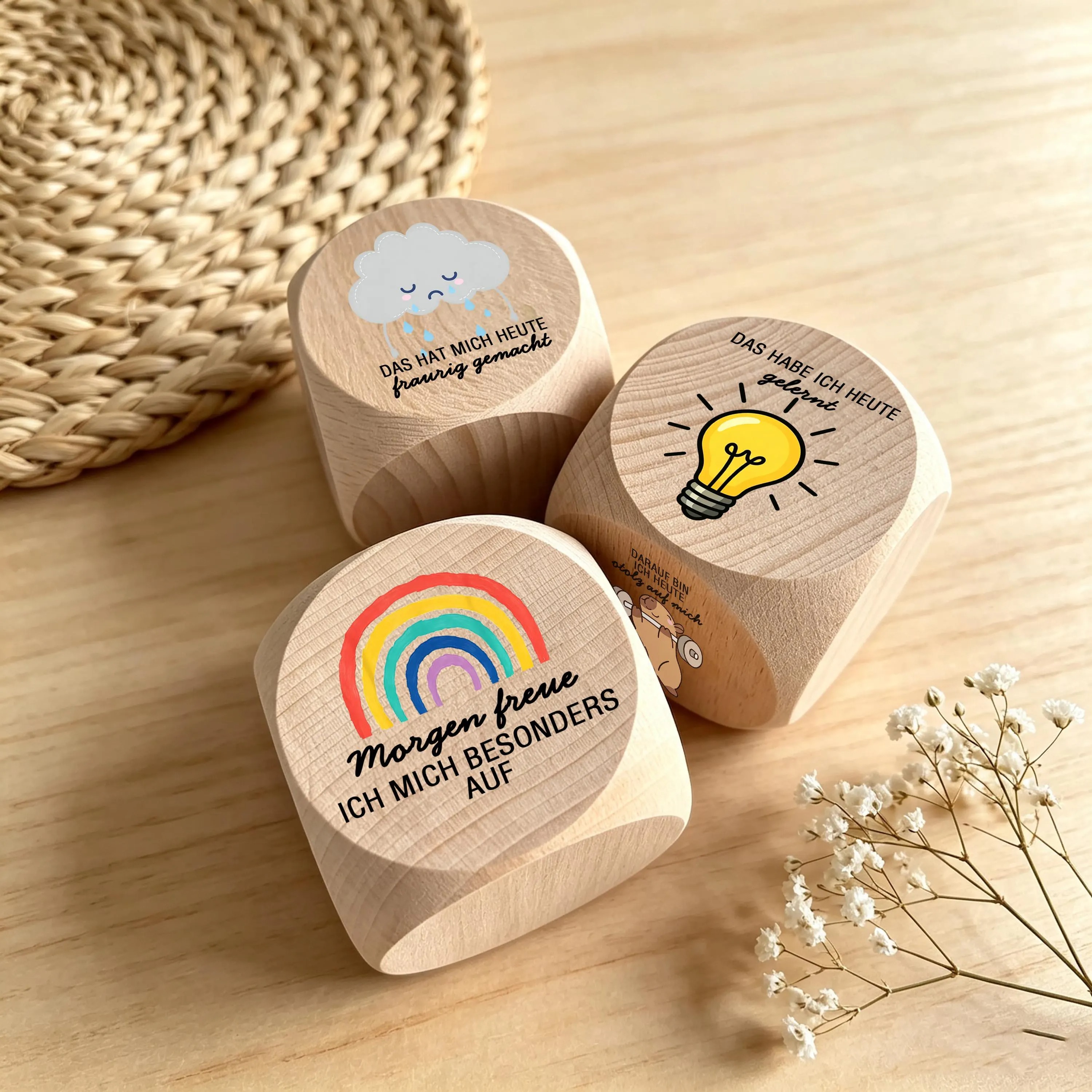 Back-to-School Gift, Wooden Storytelling Cube, Handmade Wood Toy