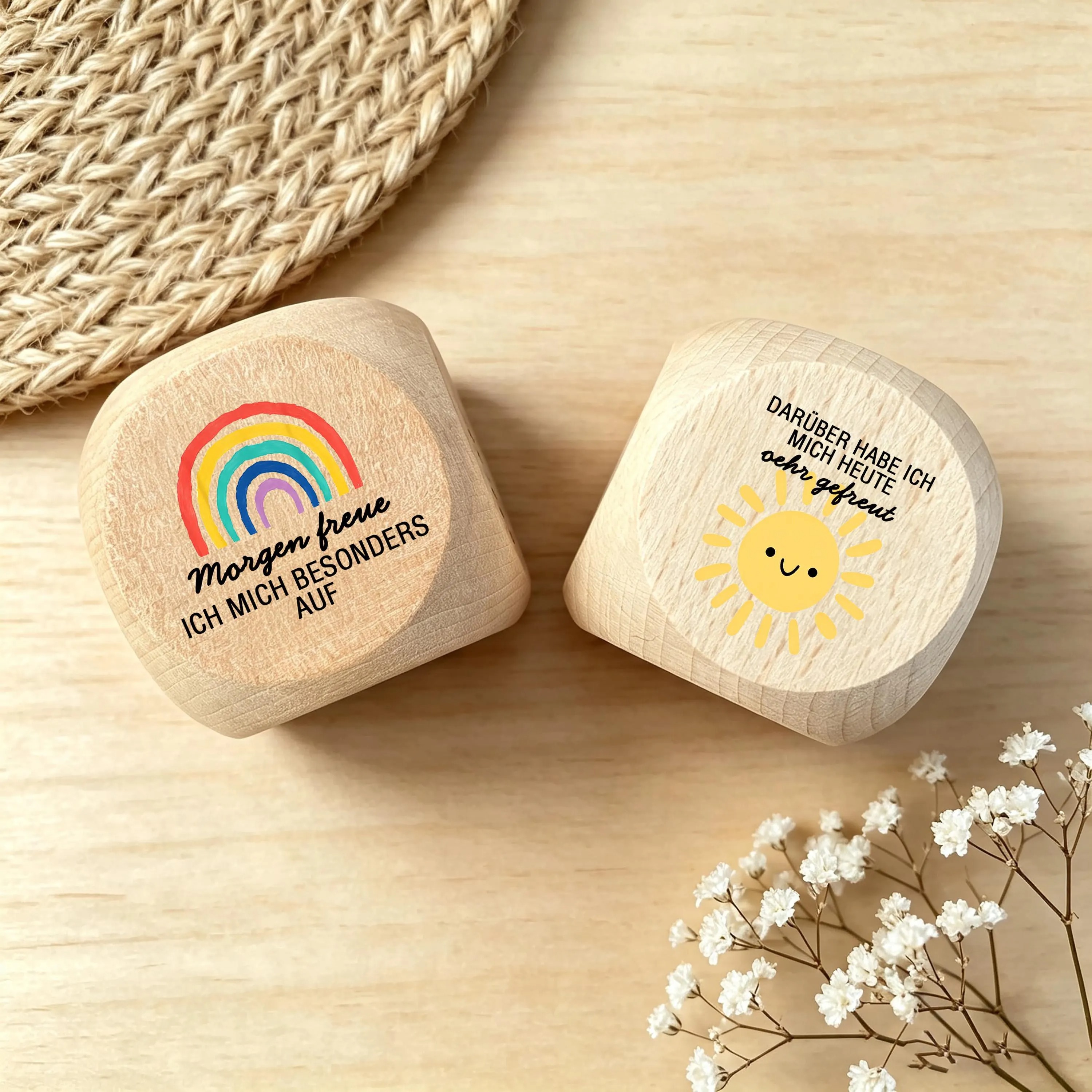 Back-to-School Gift, Wooden Storytelling Cube, Handmade Wood Toy