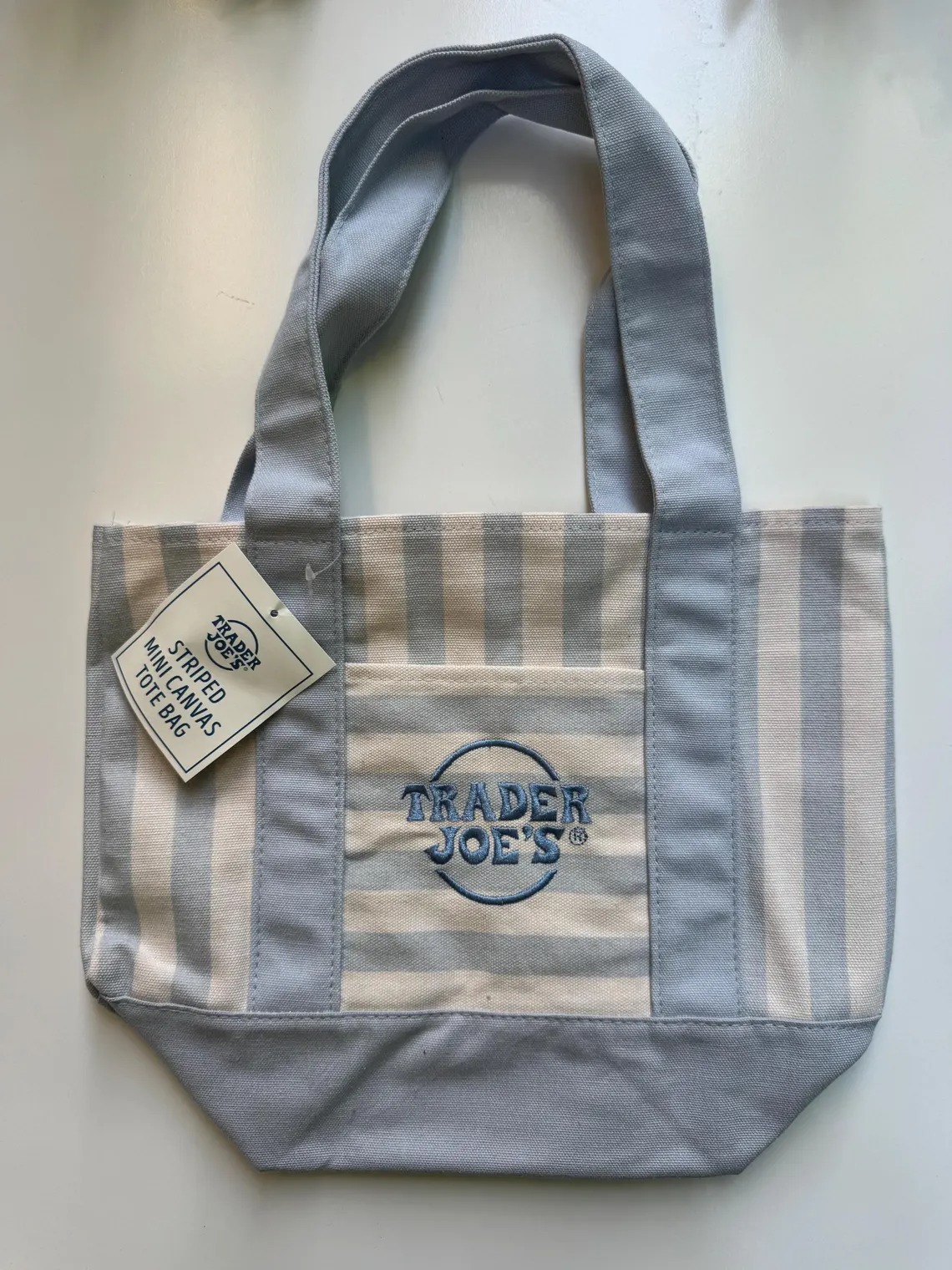 CUSTOM Embroidered Mini Striped Trader Joe's Tote Bag