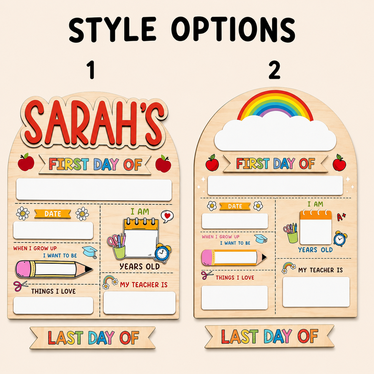 Personalized Kindergarten First Day Sign