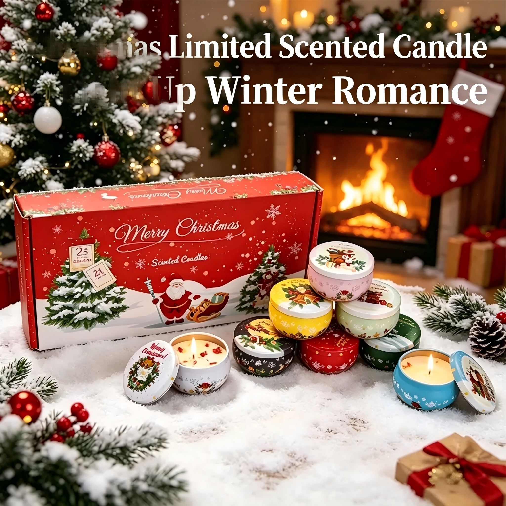 Christmas Scented Candle Gift Set – Decorative Candles for Christmas Parties