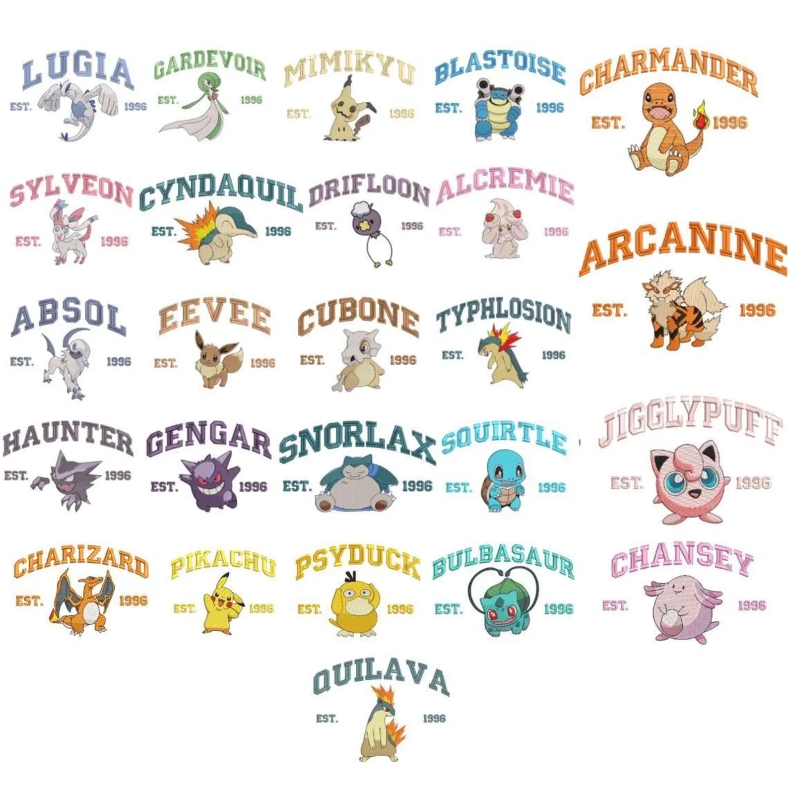 Custom Anime Poke Embroidered Sweatshirt-Gift For Custom