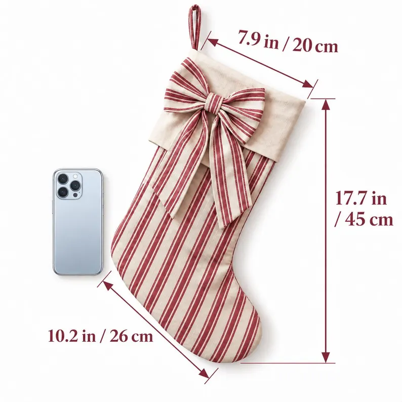 Custom Bow Personalized Name Christmas Stockings
