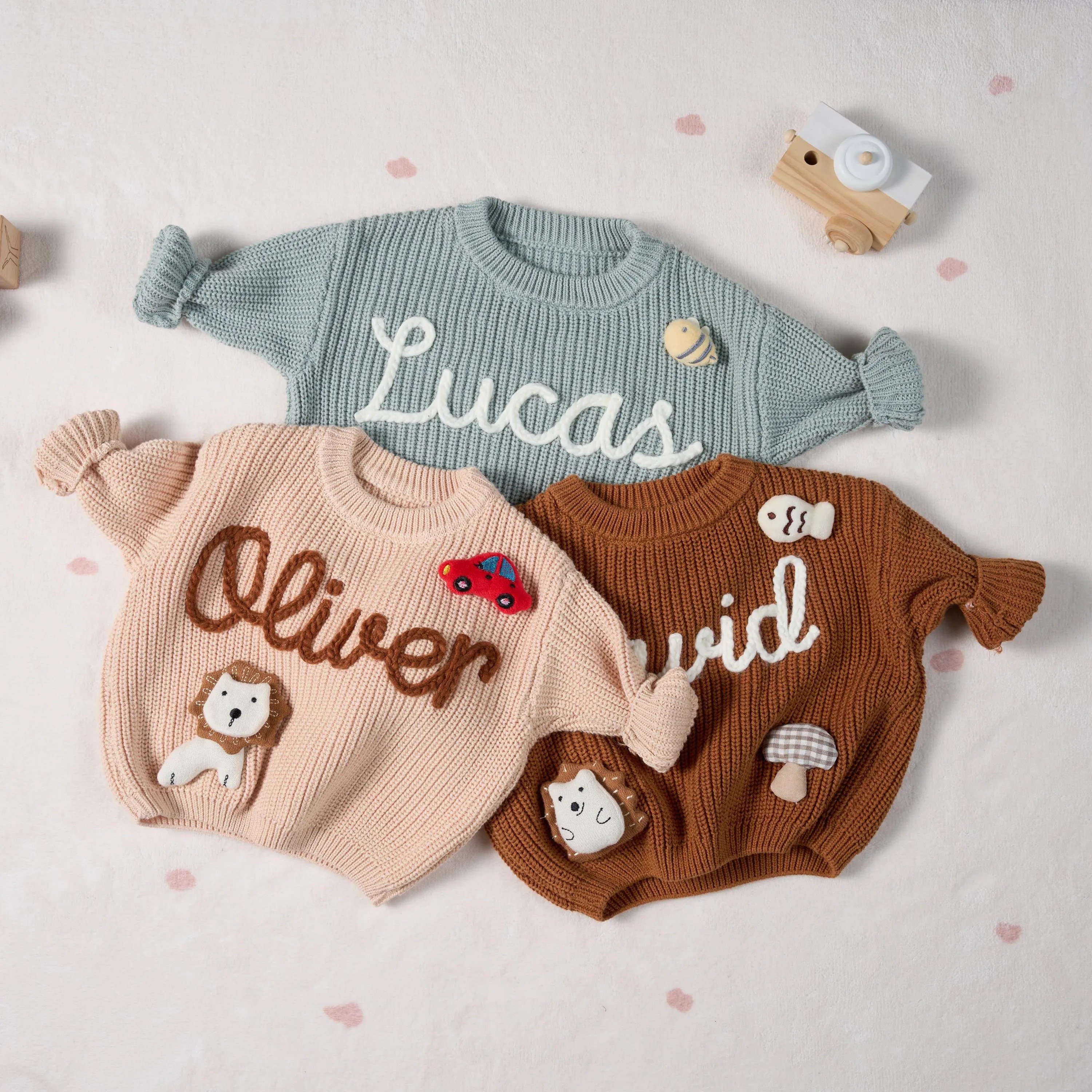 Personalized Sweater - Custom Embroidered Baby Sweater 