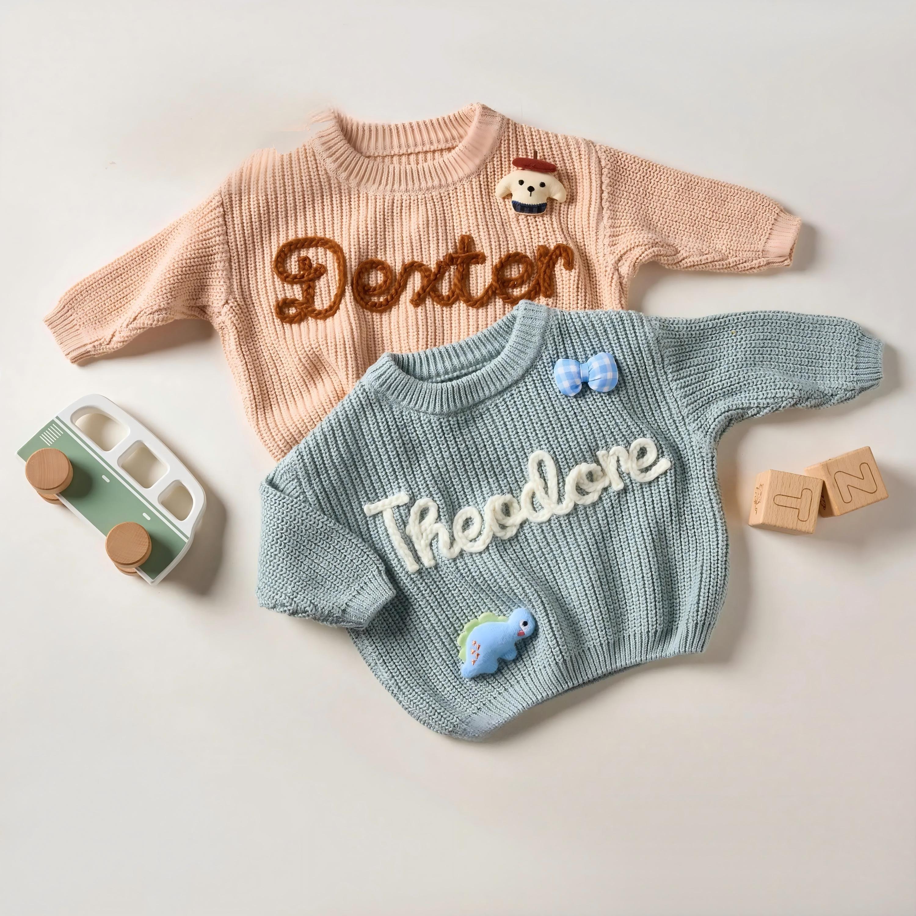 Personalized Sweater - Custom Embroidered Baby Sweater 