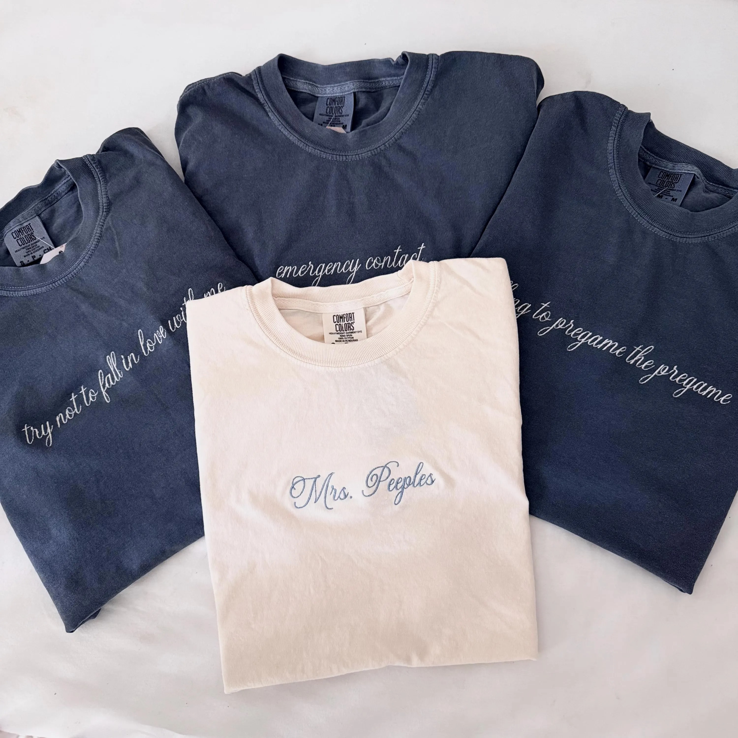 Custom Embroidered Comfort Colors Bride Tee