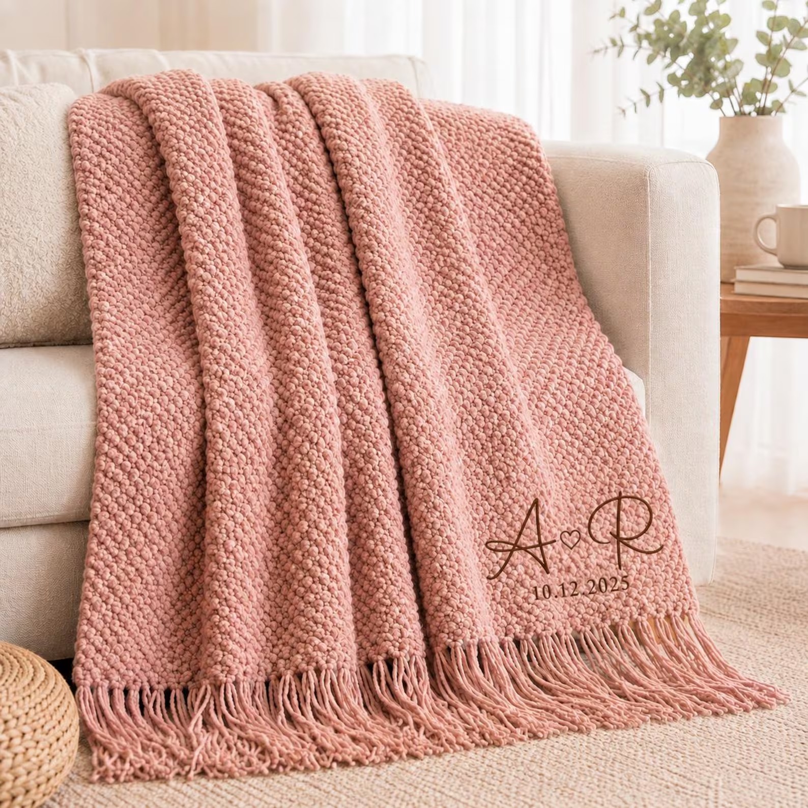 Personalized Wedding Throw Blanket, Custom Couple Gif