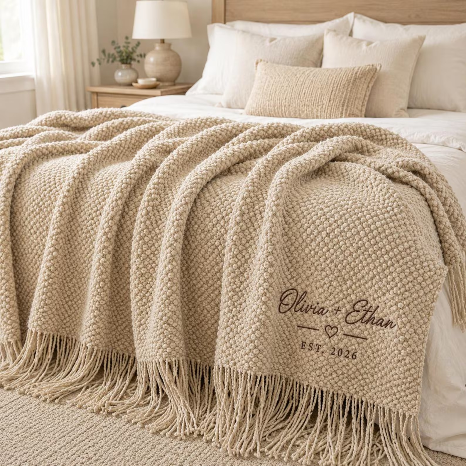 Personalized Wedding Throw Blanket, Custom Couple Gif