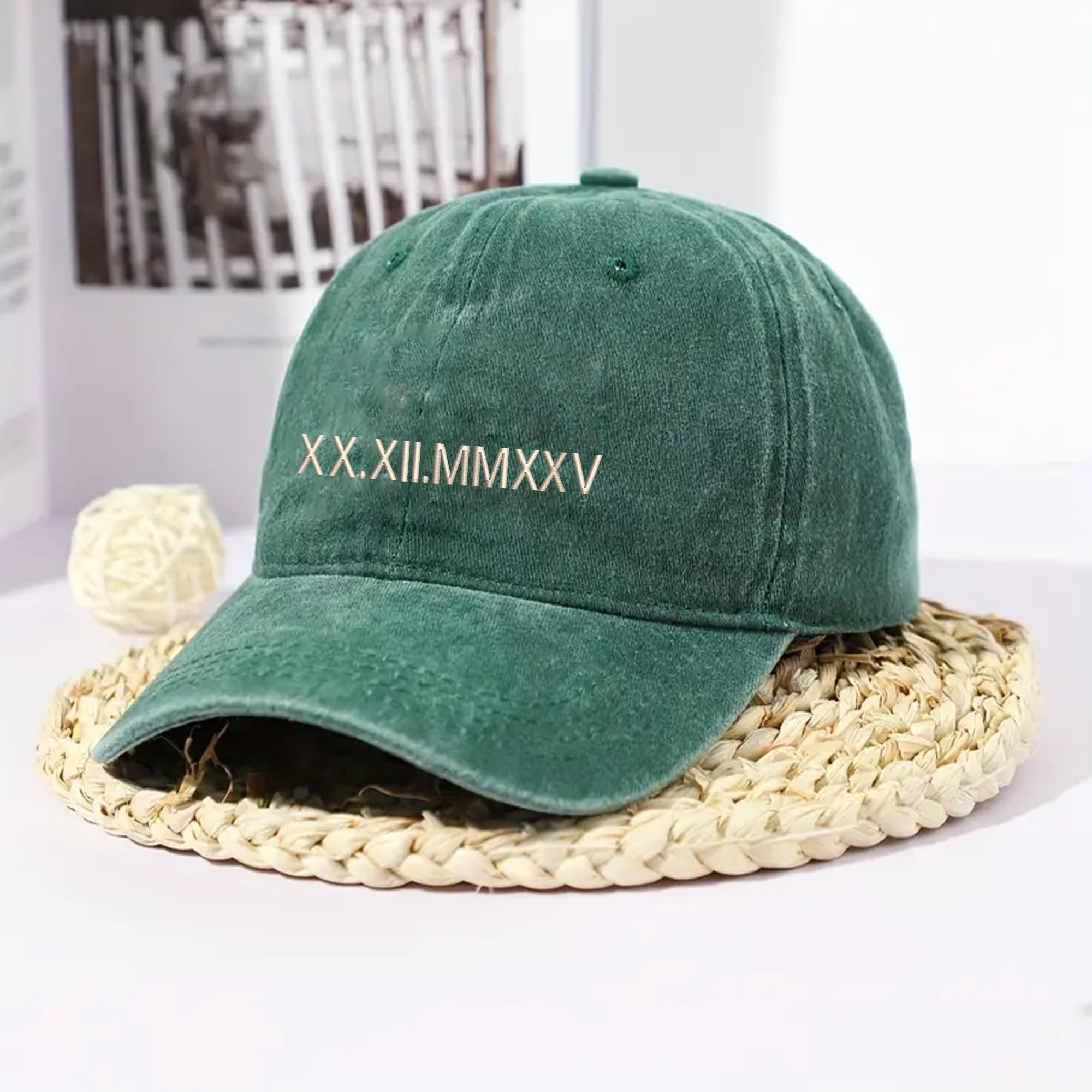 Custom Embroidered Roman Numeral Hat,Matching Couple Wedding Hats, Newlywed Gift