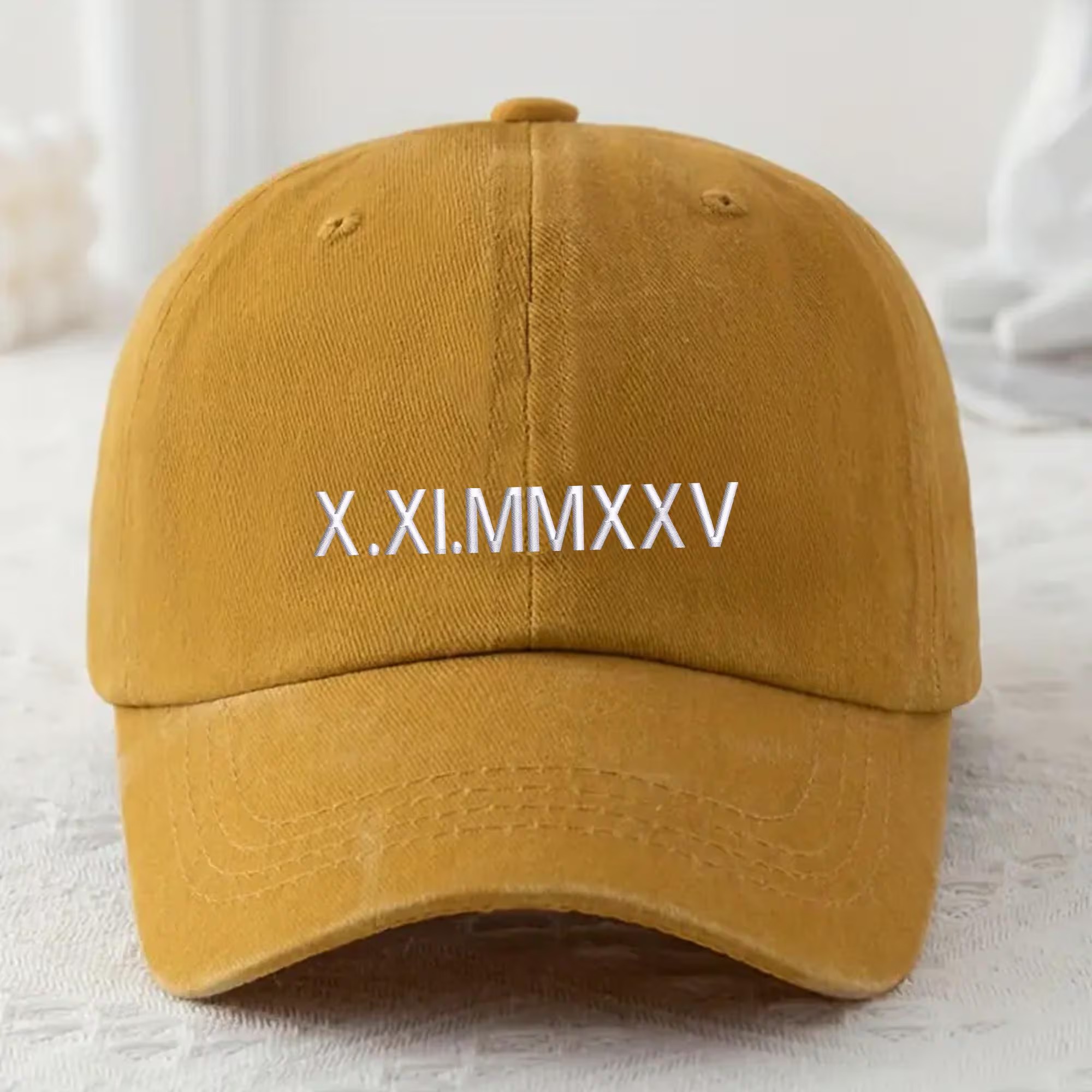 Custom Embroidered Roman Numeral Hat,Matching Couple Wedding Hats, Newlywed Gift