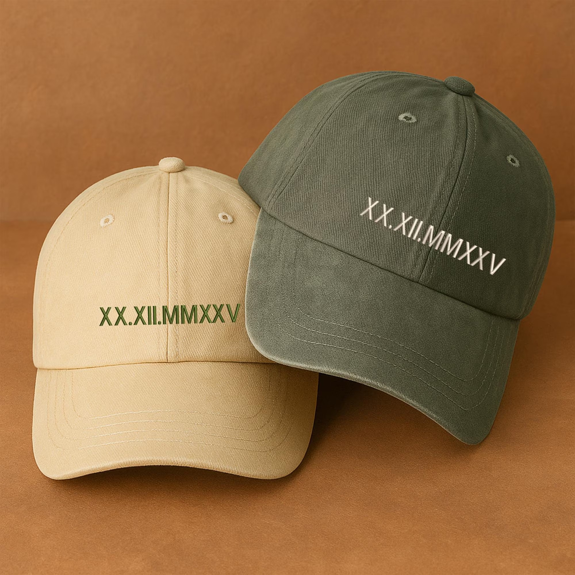 Custom Embroidered Roman Numeral Hat,Matching Couple Wedding Hats, Newlywed Gift