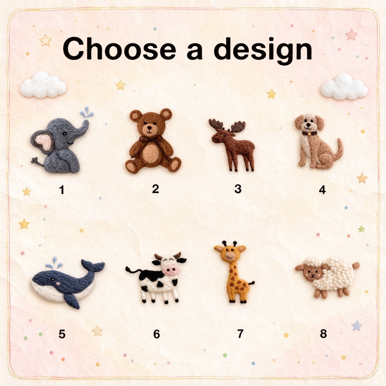 Custom Felt Animal Name Embroidery Hoop