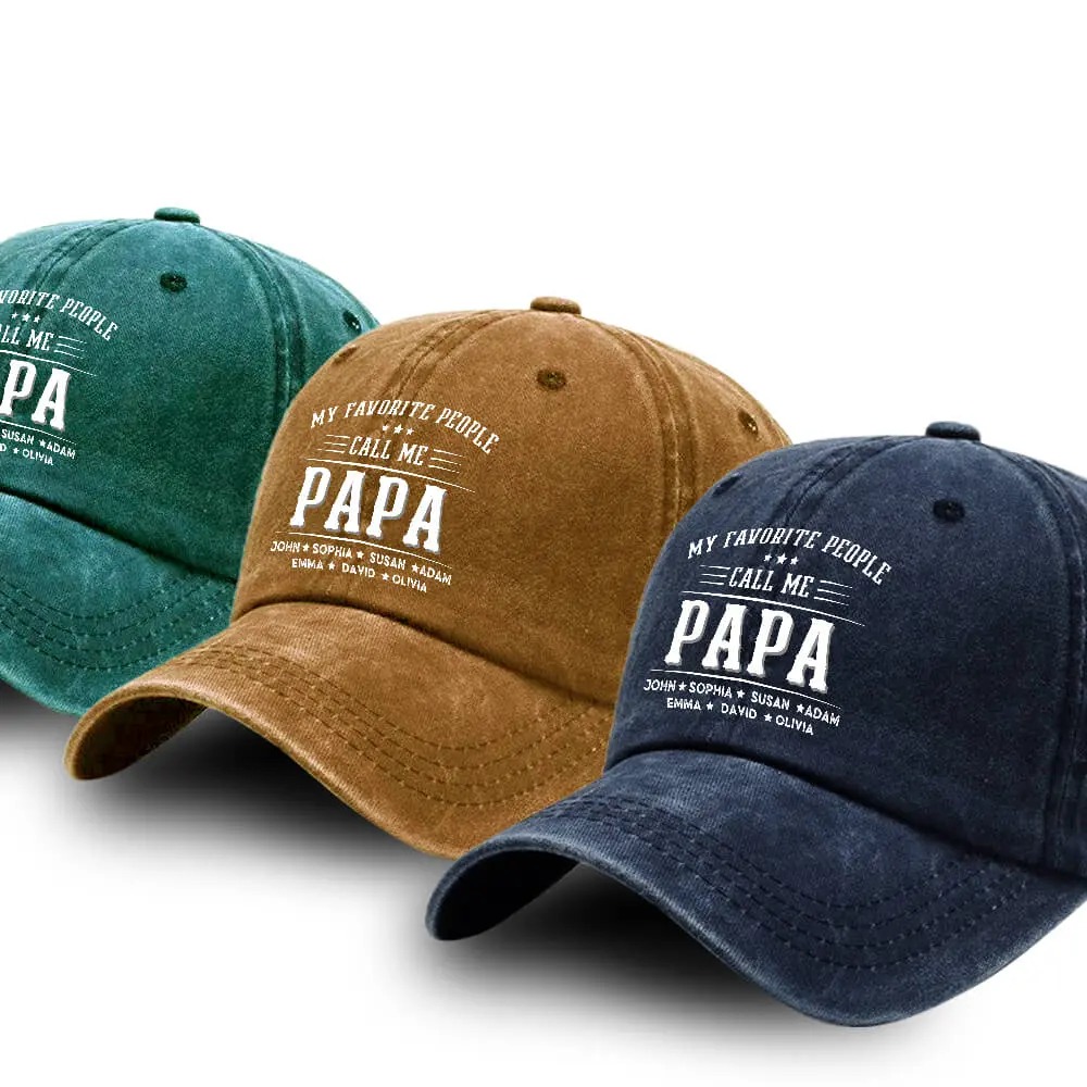 Custom Grandpa Denim Hat With Favorite People