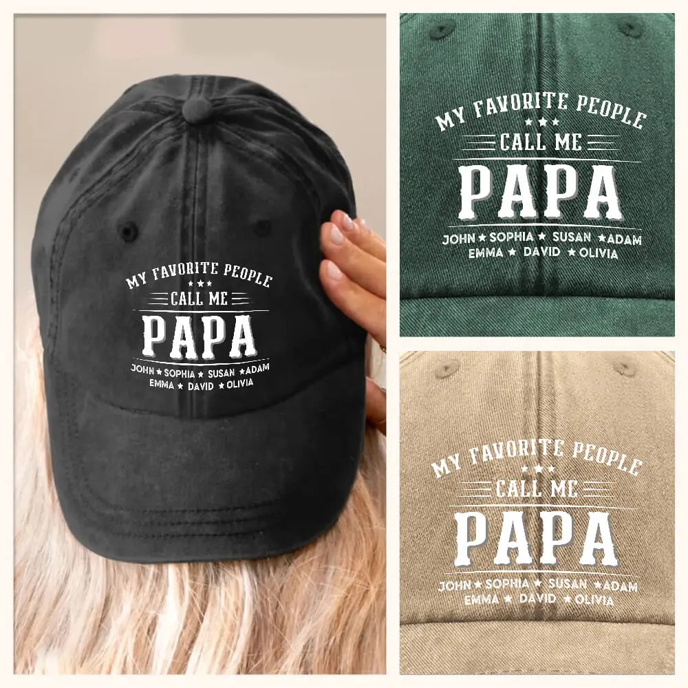 Custom Grandpa Denim Hat With Favorite People