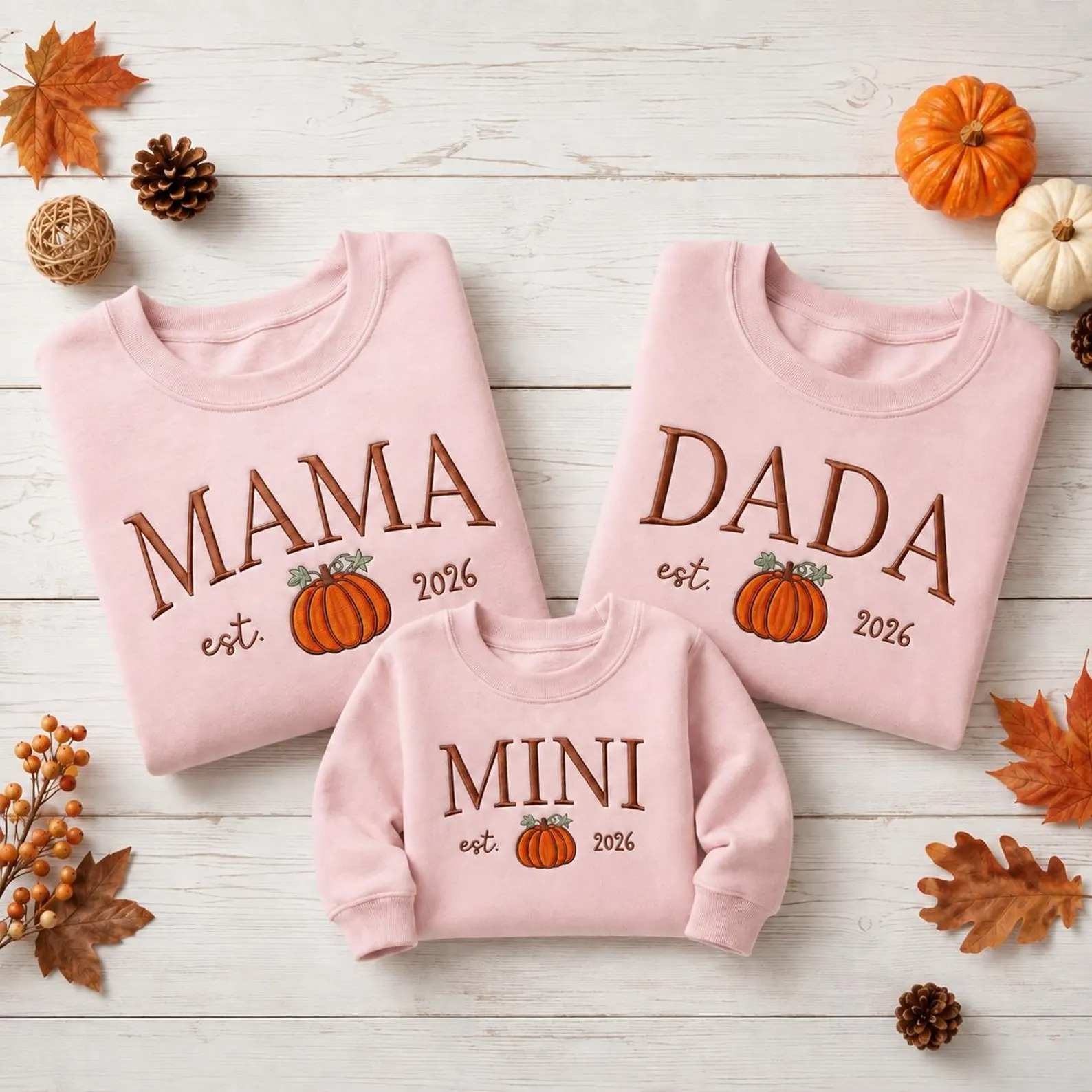 Custom Mama Dada Mini Embroidered Family Sweatshirts