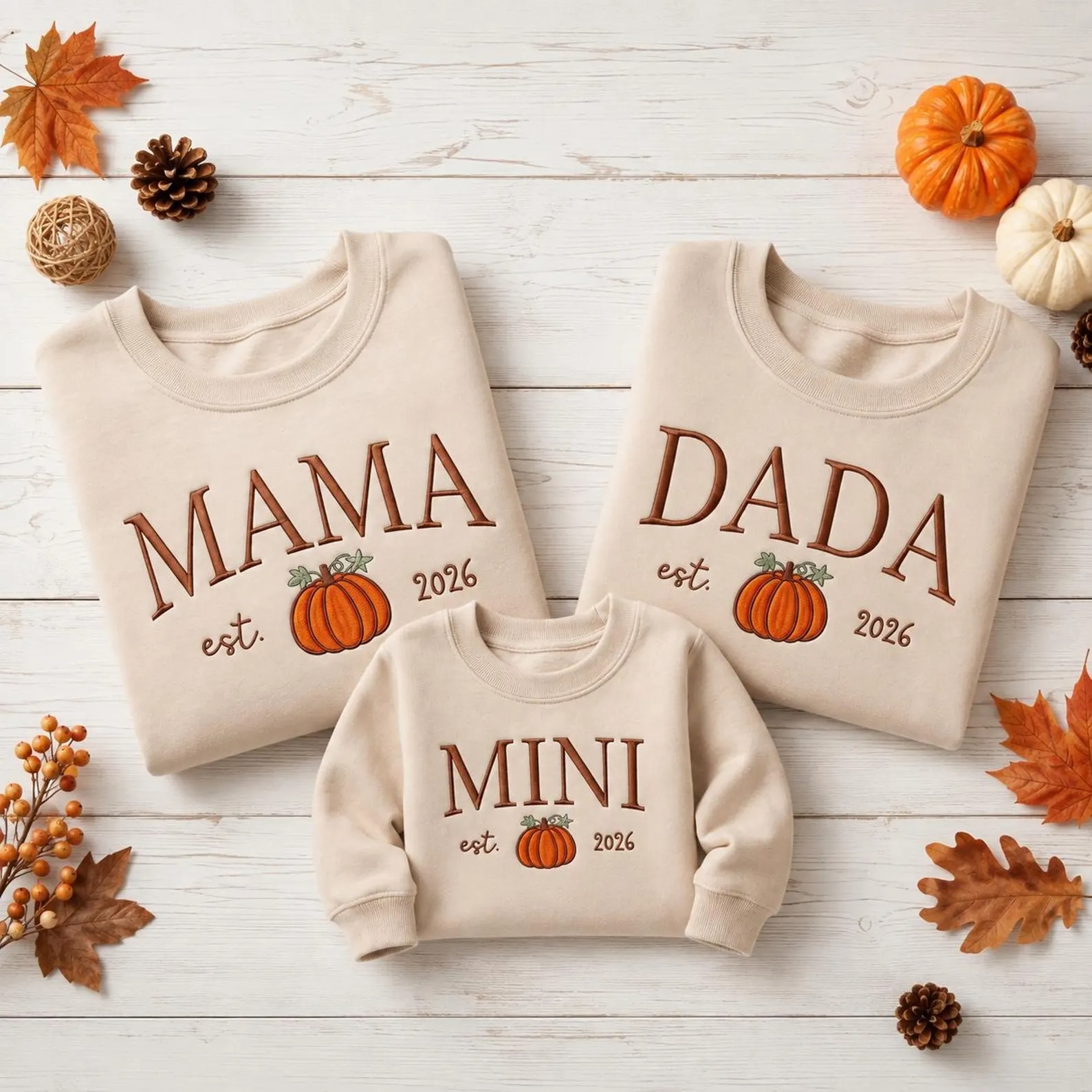 Custom Mama Dada Mini Embroidered Family Sweatshirts