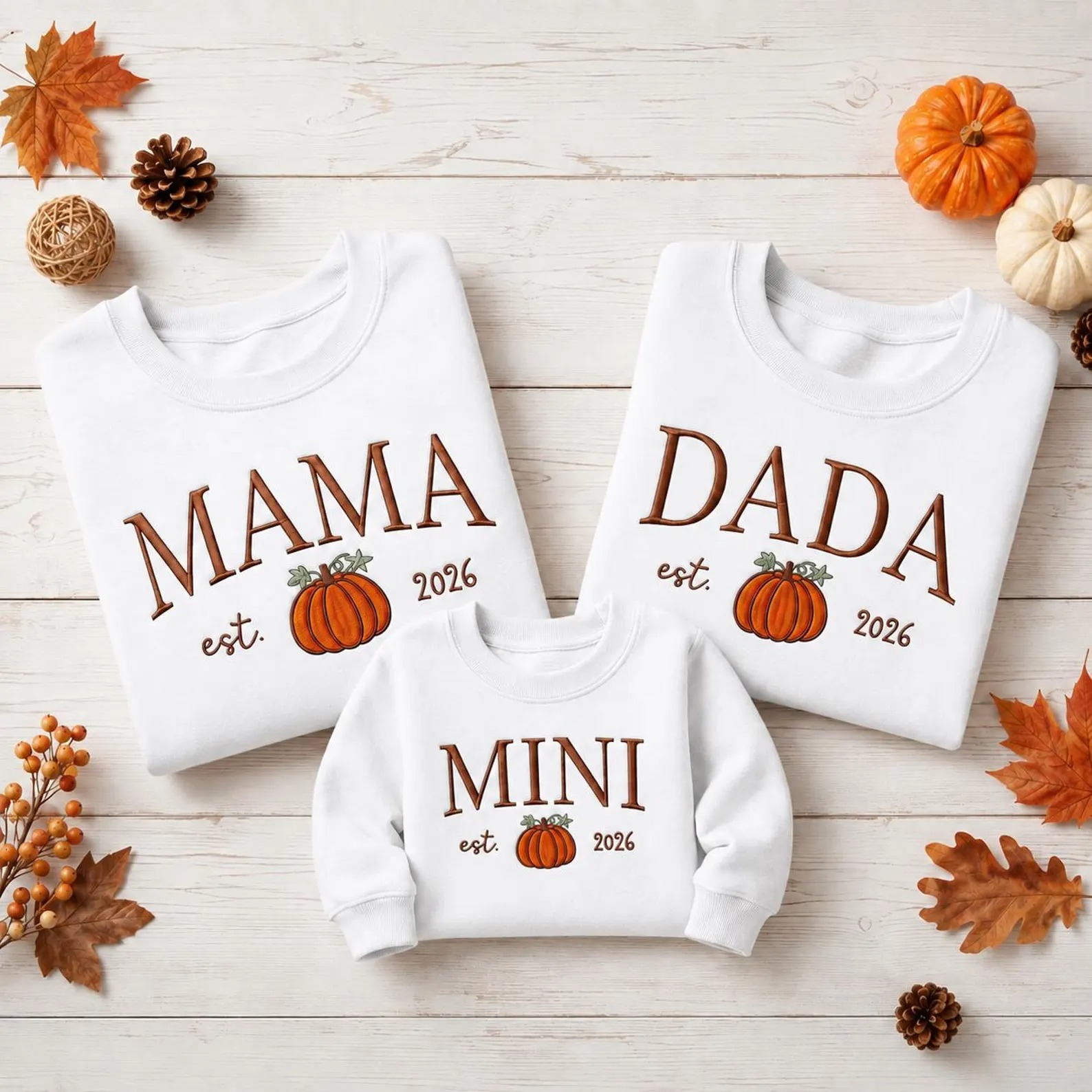 Custom Mama Dada Mini Embroidered Family Sweatshirts