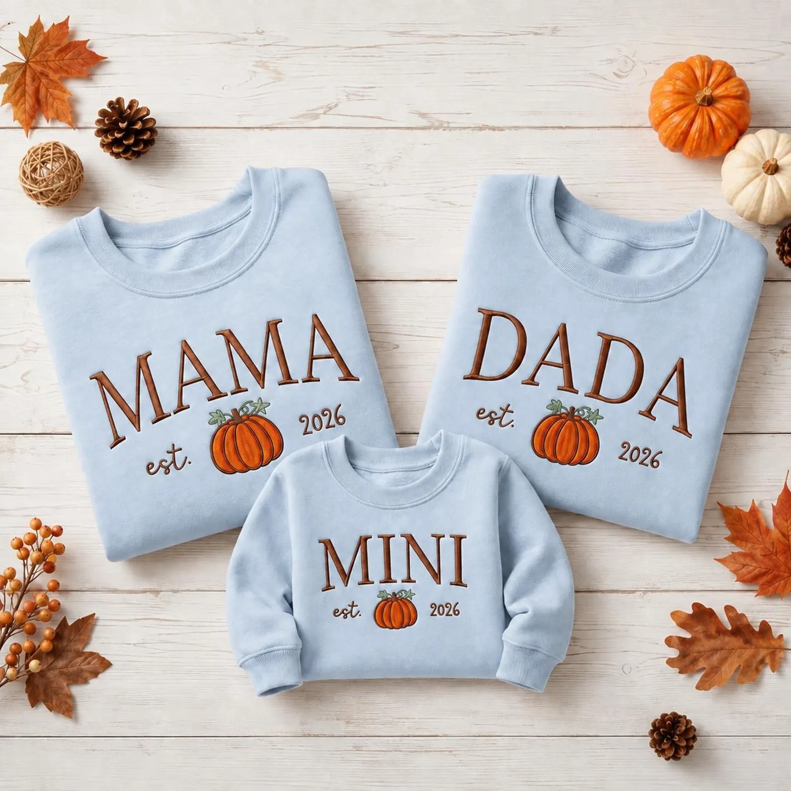 Custom Mama Dada Mini Embroidered Family Sweatshirts