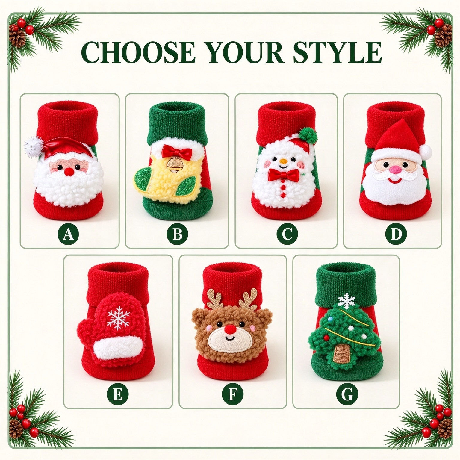 Custom Name Newborn 1st Christmas Socks