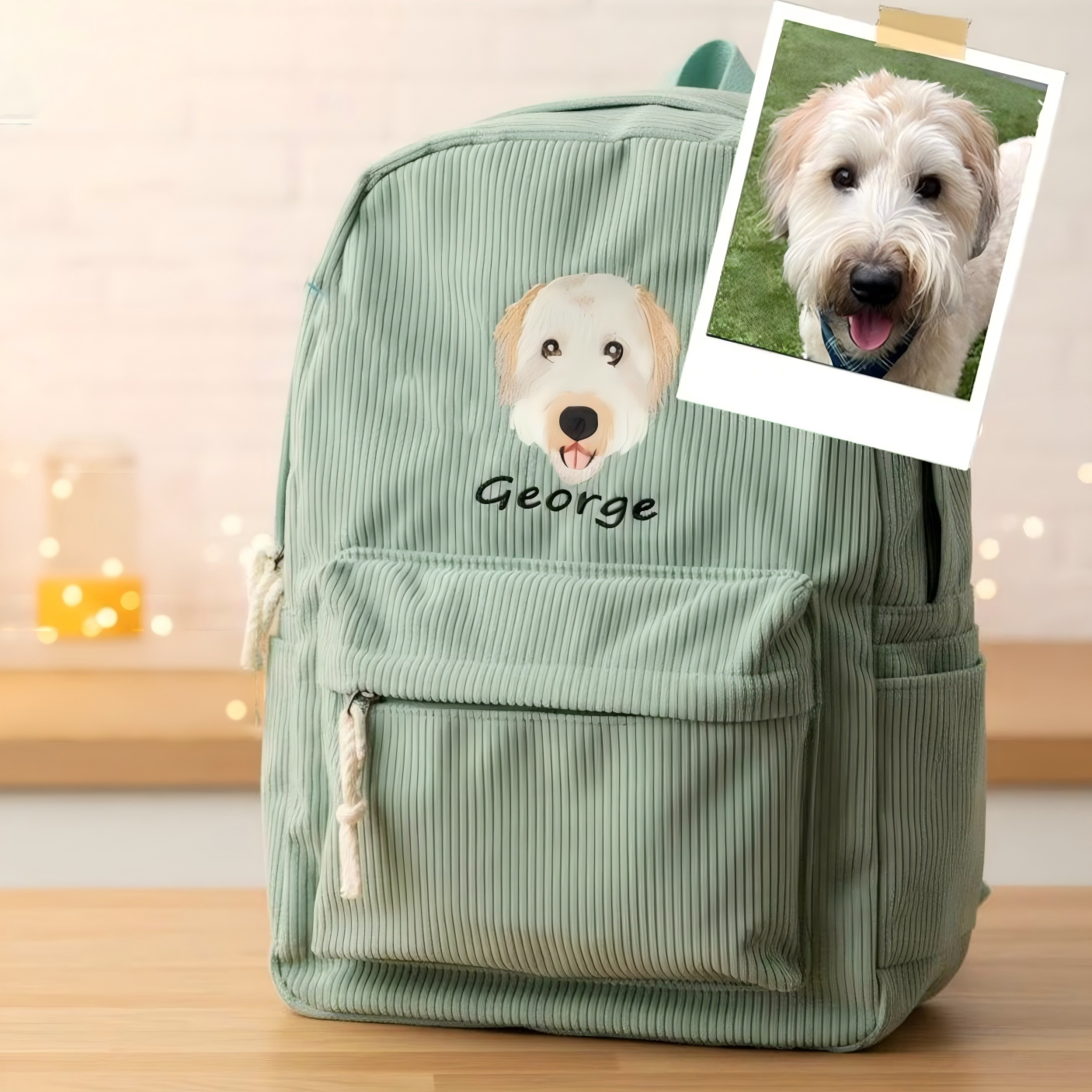 Custom Pet Embroidery Backpack, Pet Lover Kid's Backpack