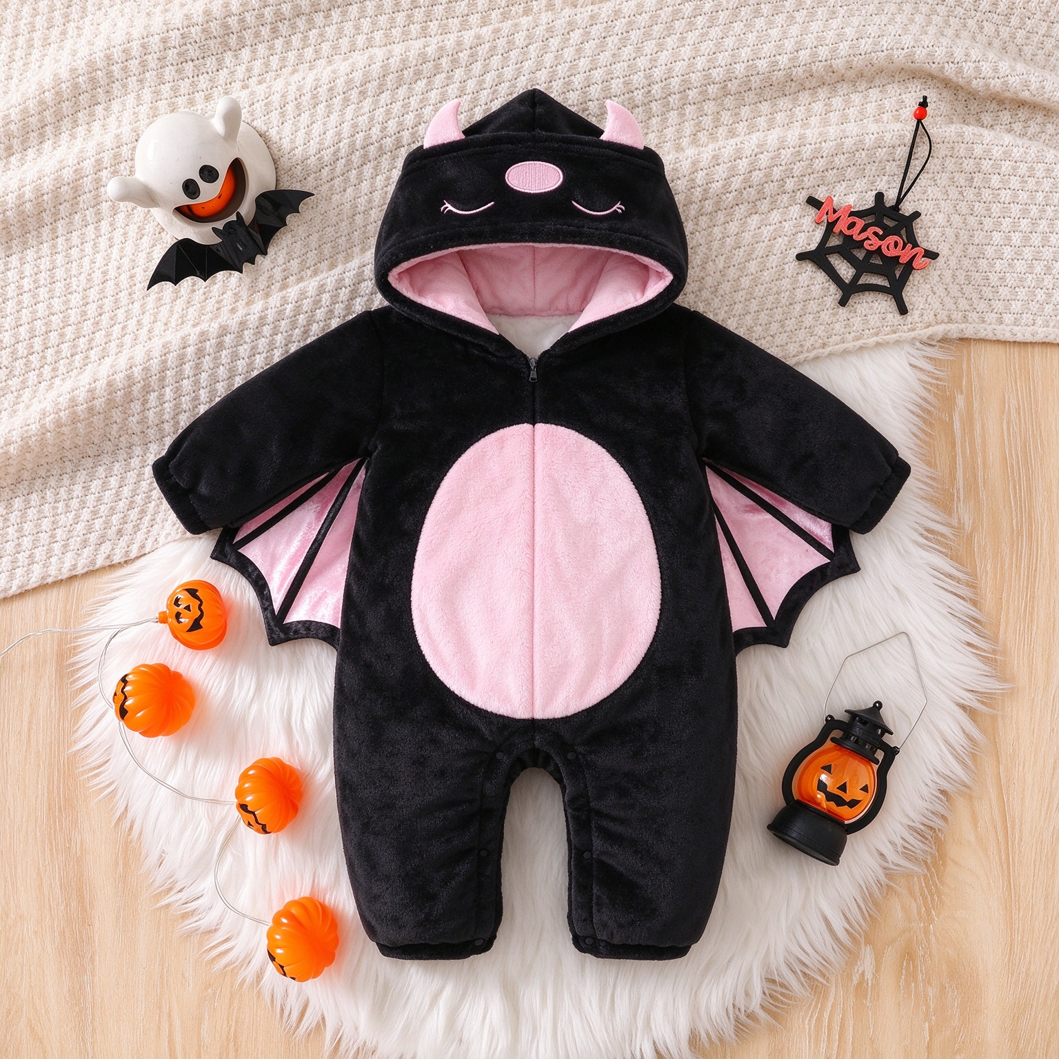 Cute Baby Bat Halloween Hooded Sleeping Bag