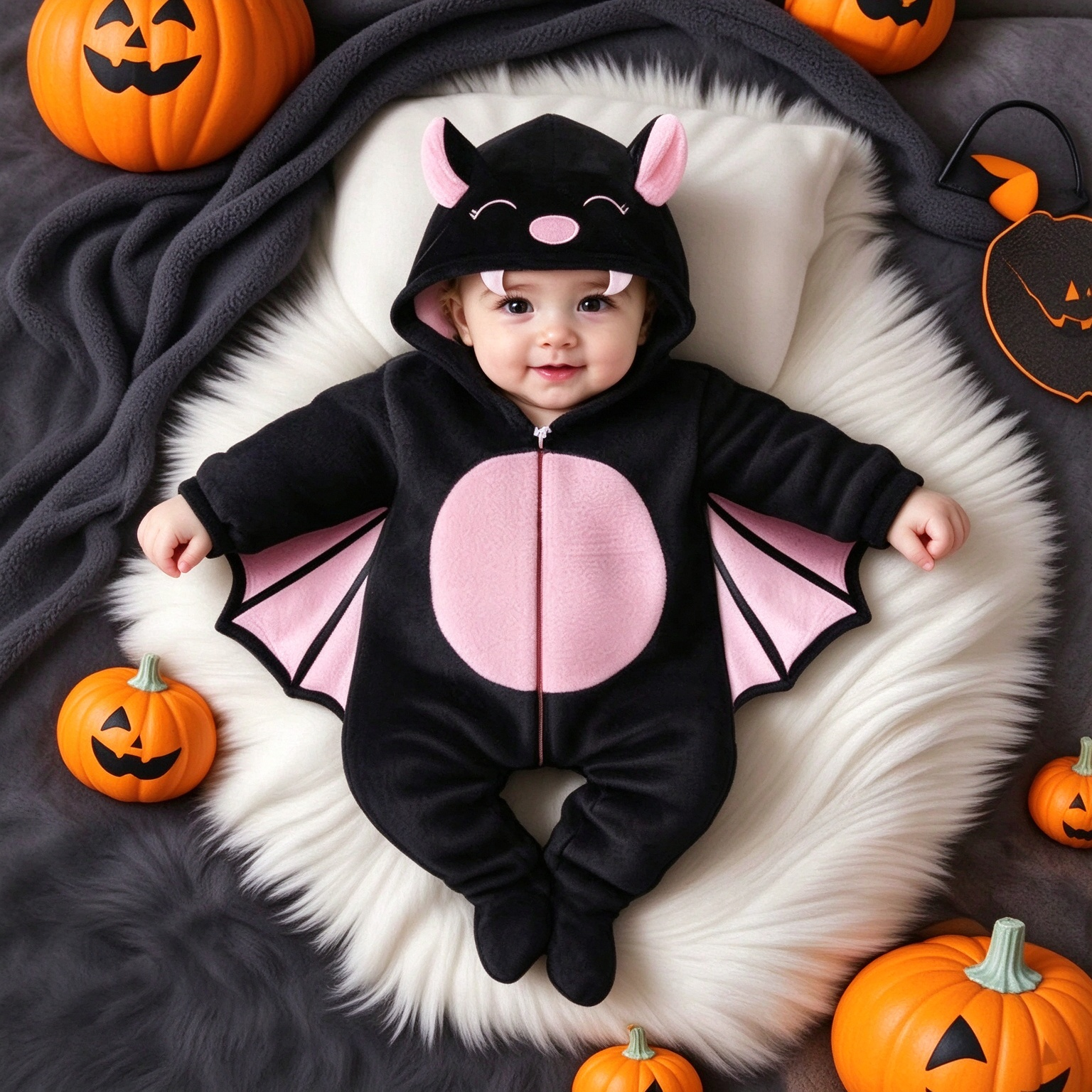 Cute Baby Bat Halloween Hooded Sleeping Bag