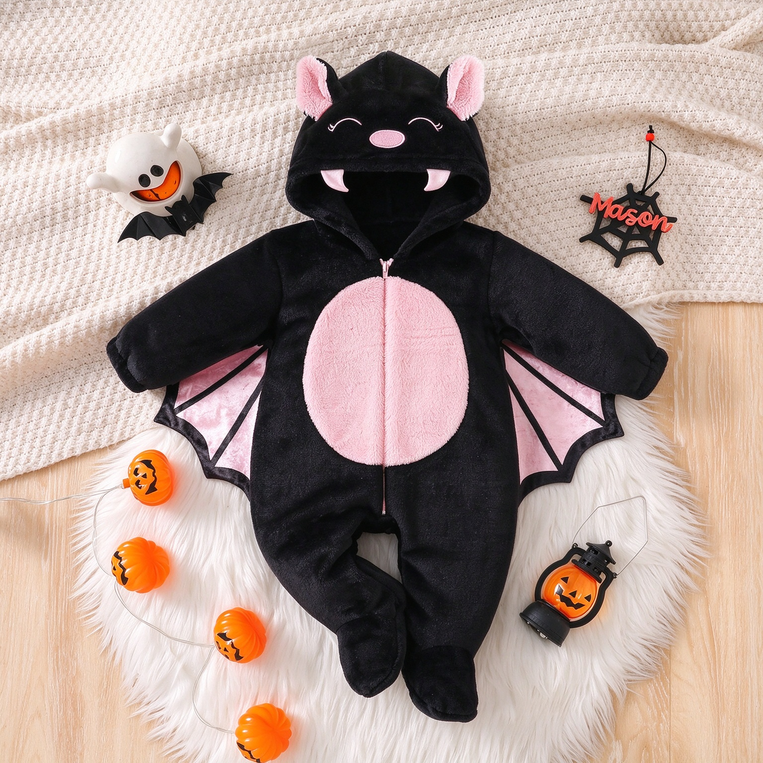 Cute Baby Bat Halloween Hooded Sleeping Bag