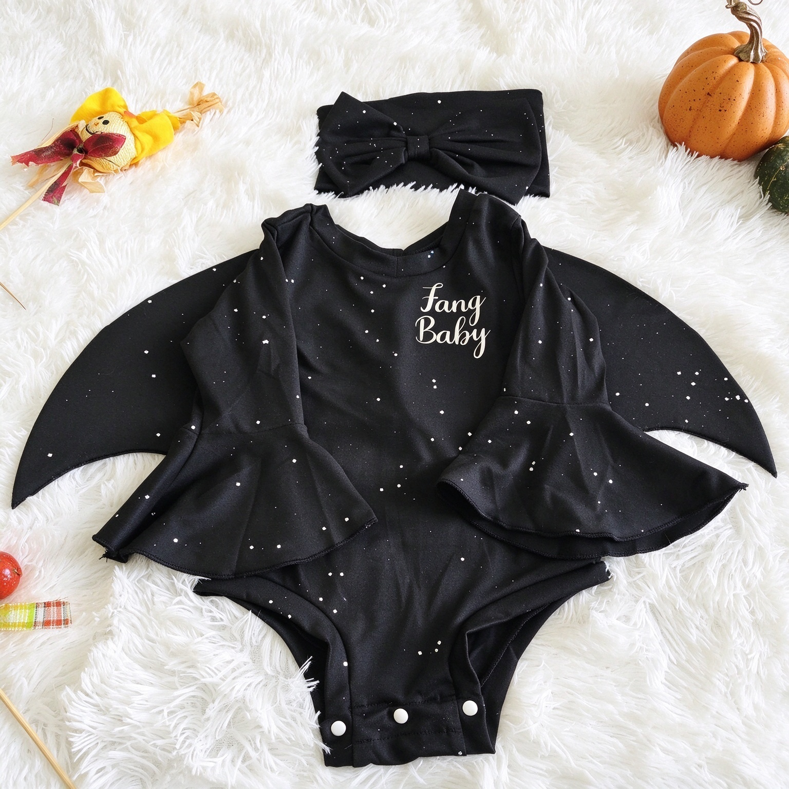 Cute Baby Bat Wing Fang Baby Halloween Onesie