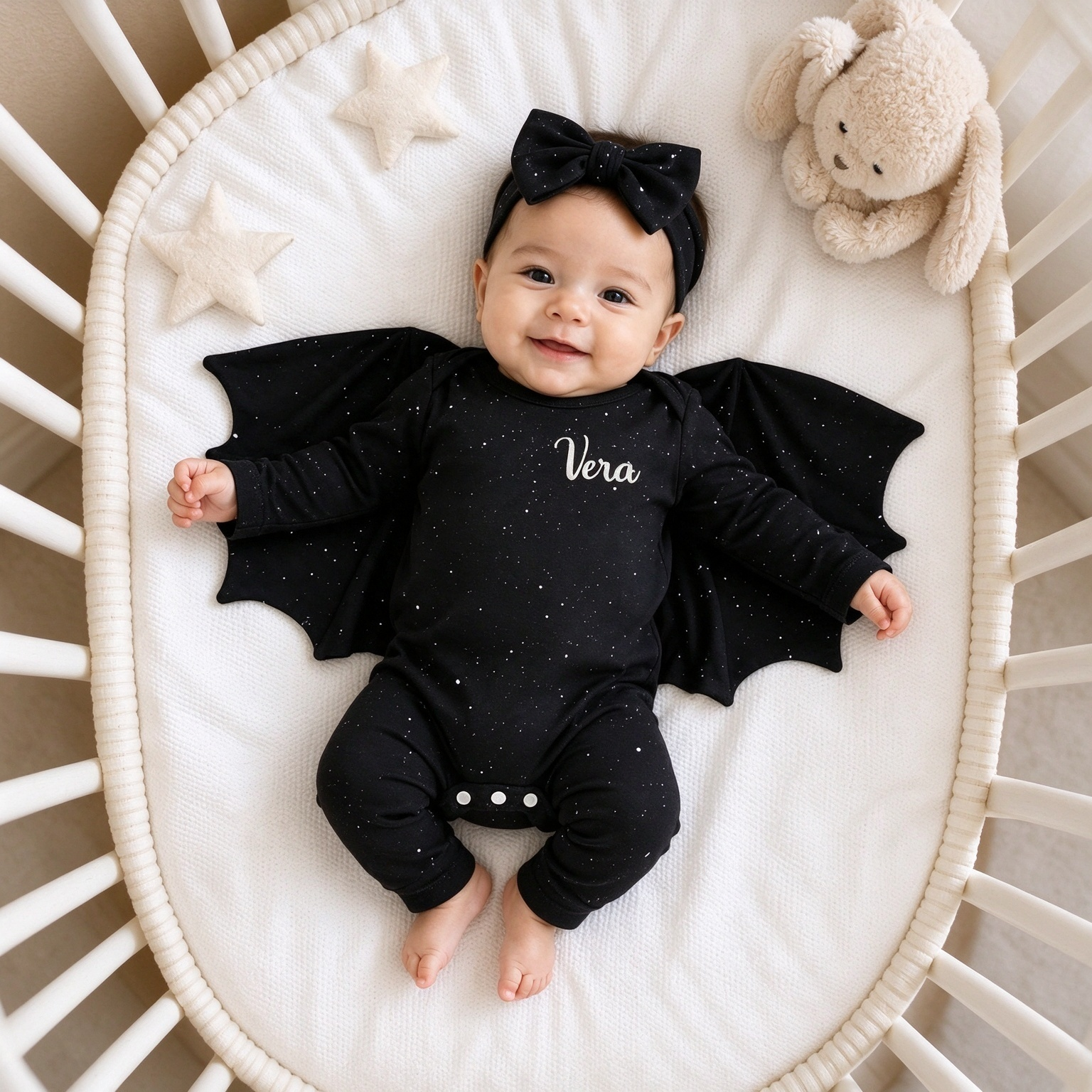 Cute Baby Bat Wing Fang Baby Halloween Onesie