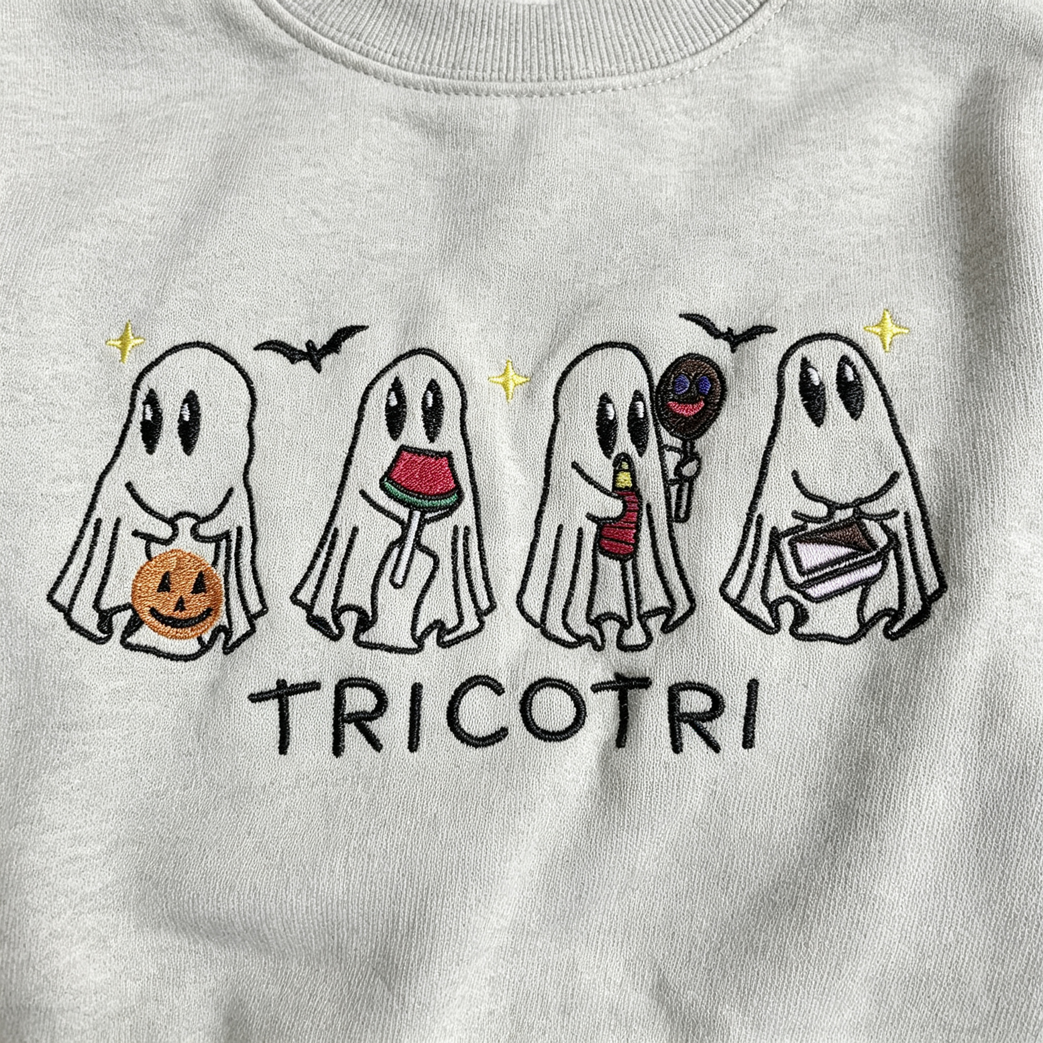 Cute Ghosts Halloween Embroidered Sweatshirt