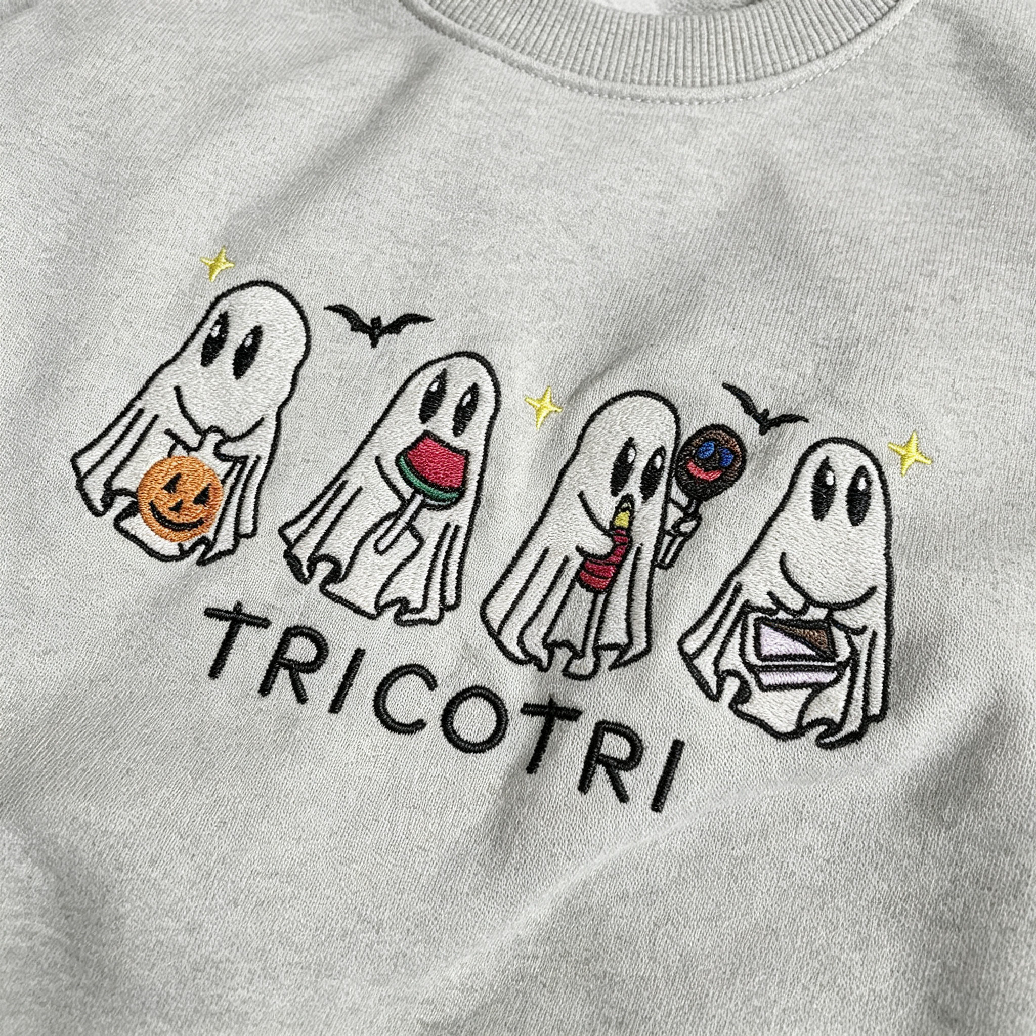 Cute Ghosts Halloween Embroidered Sweatshirt