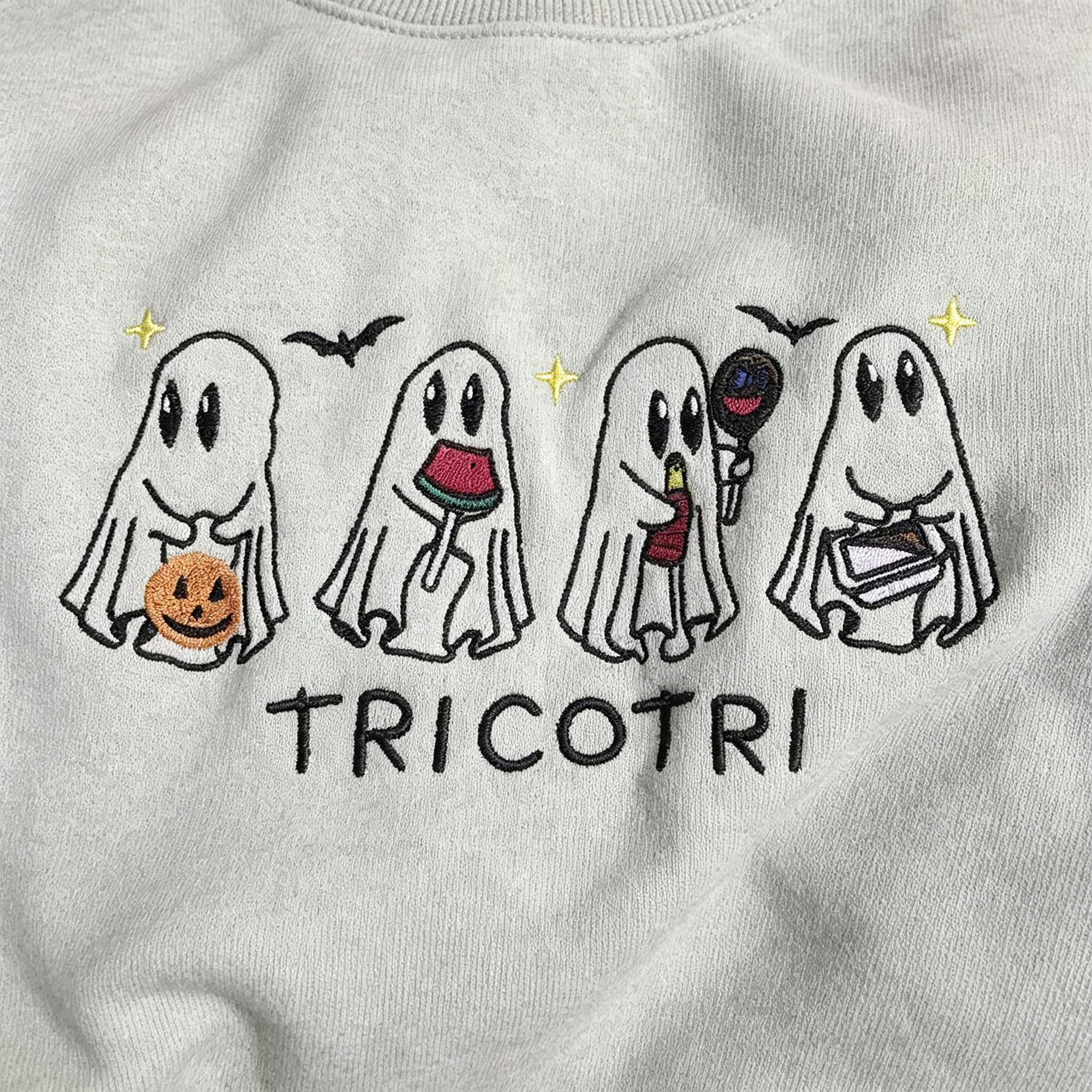 Cute Ghosts Halloween Embroidered Sweatshirt