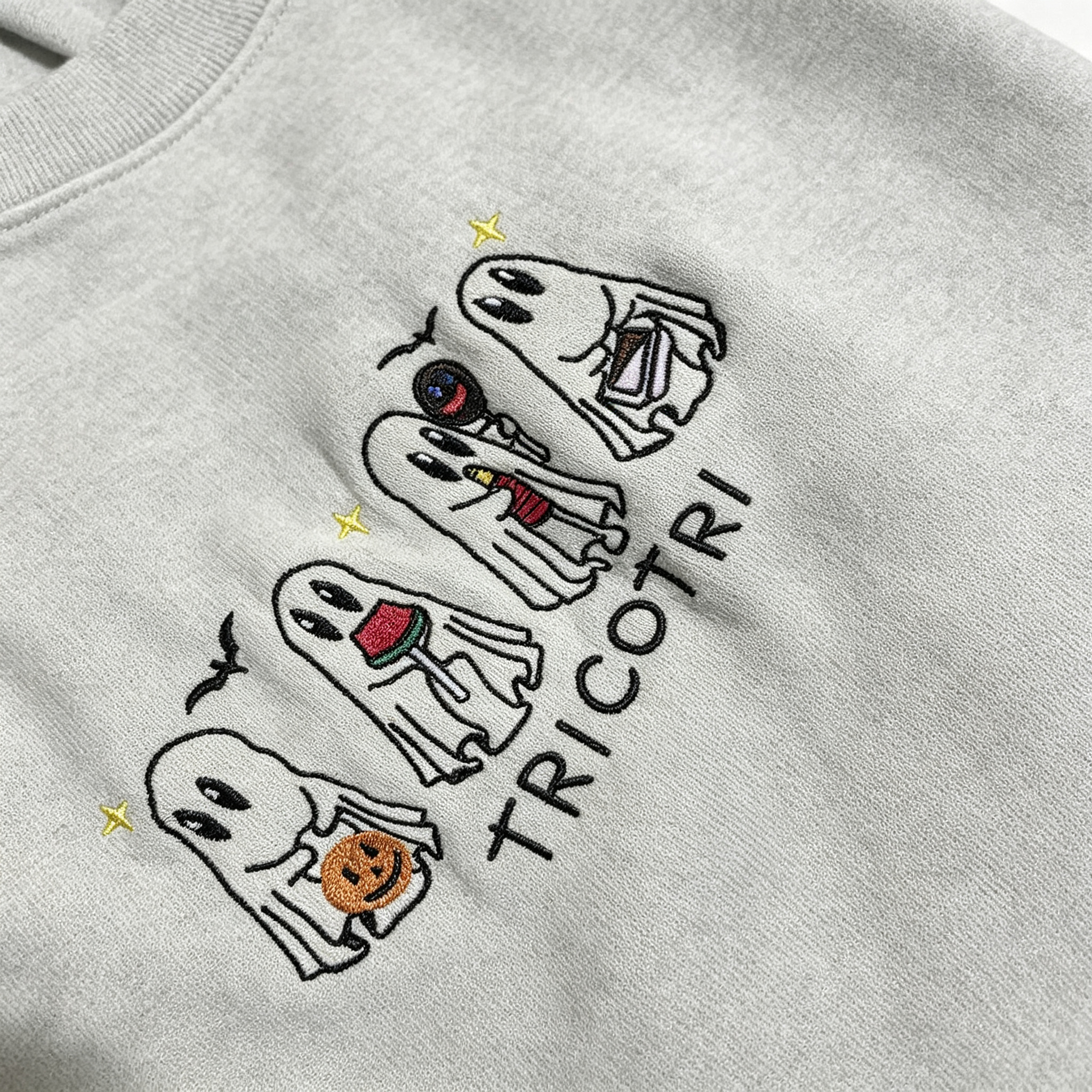 Cute Ghosts Halloween Embroidered Sweatshirt