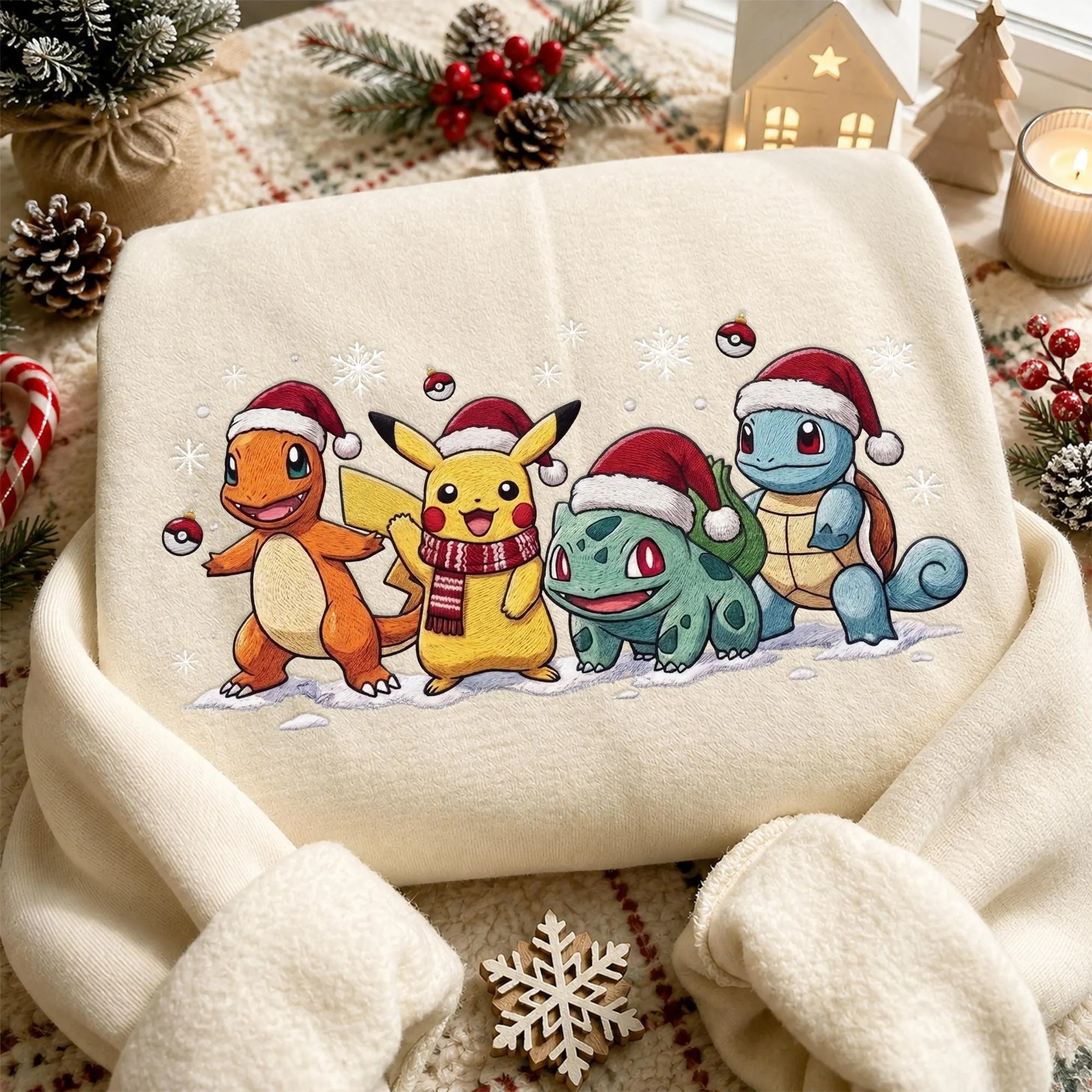 Cute Kawaii Poke Christmas Gamer Sweatshirt