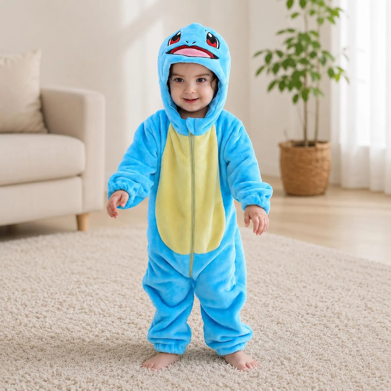 Cute PKM Character Baby Hooded Fleece Sleeping Bag