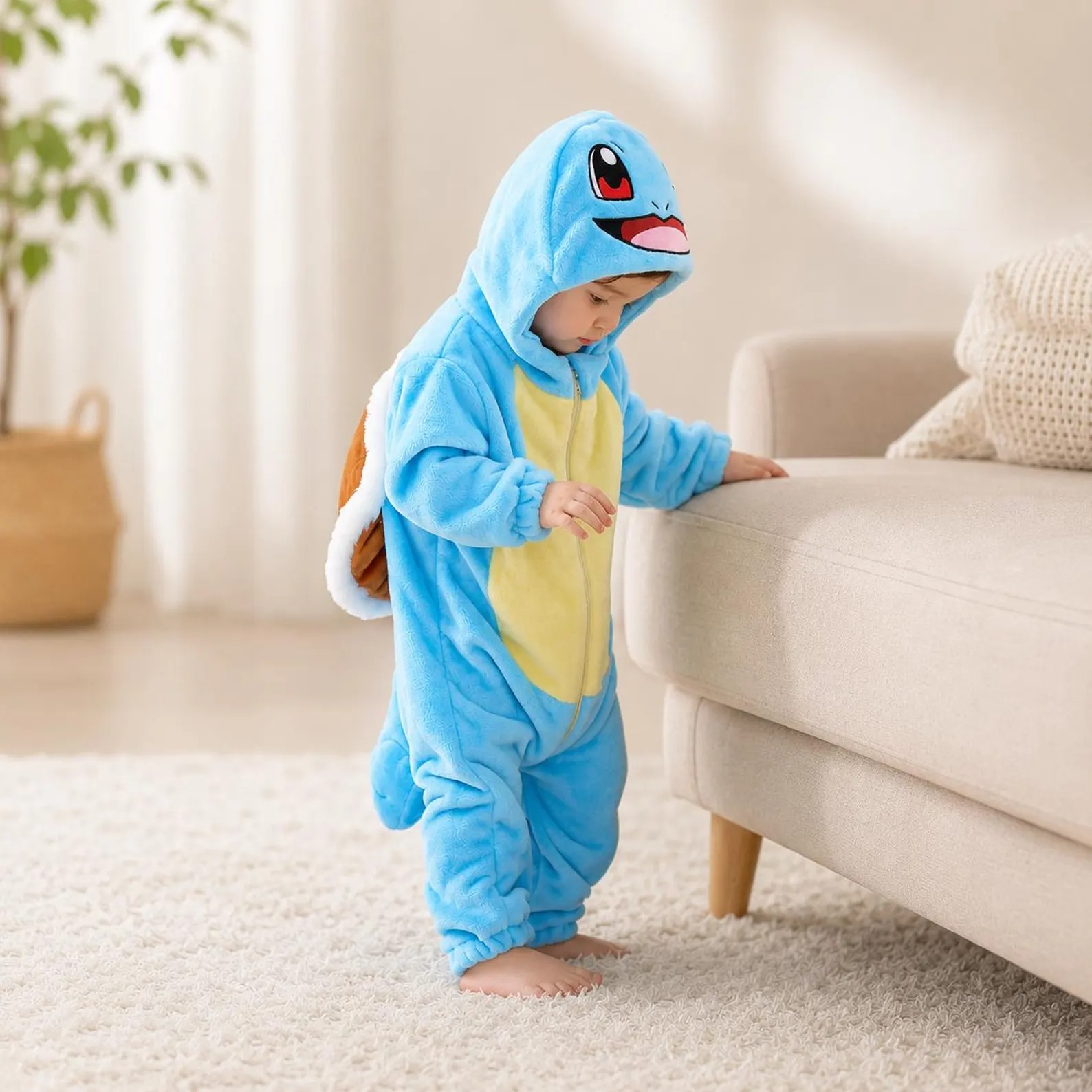 Cute PKM Character Baby Hooded Fleece Sleeping Bag