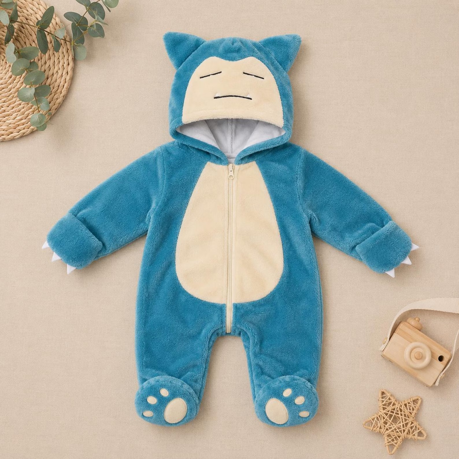Cute PKM Character Baby Hooded Fleece Sleeping Bag