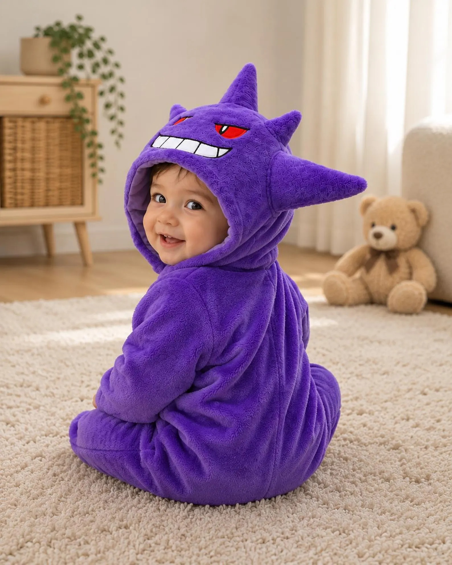Cute PKM Character Baby Hooded Fleece Sleeping Bag