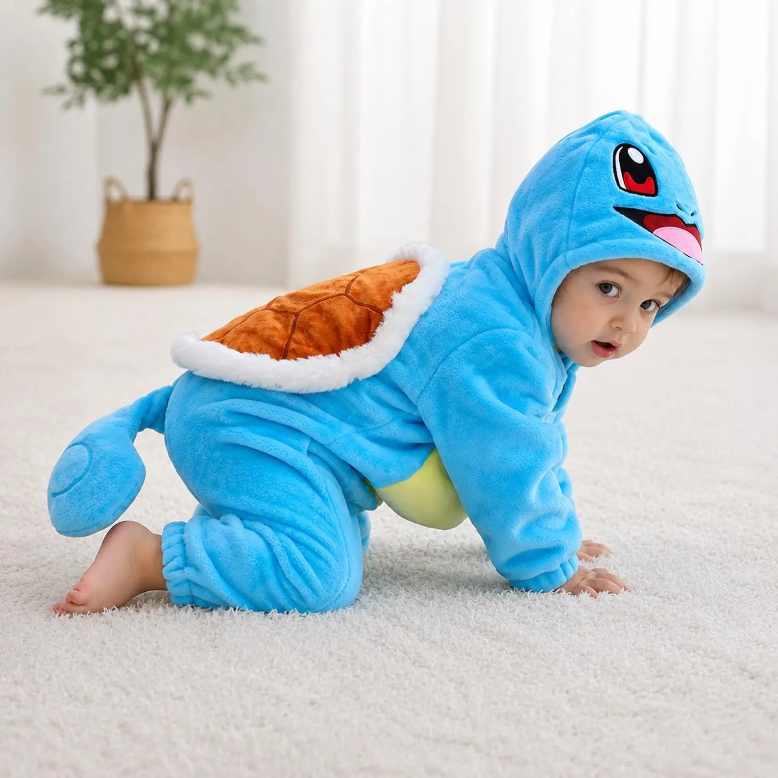 Cute PKM Character Baby Hooded Fleece Sleeping Bag