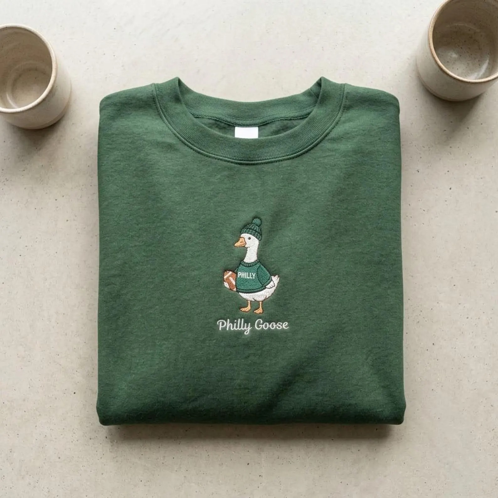 Cute Philly Goose Football Embroidered sweatshirt