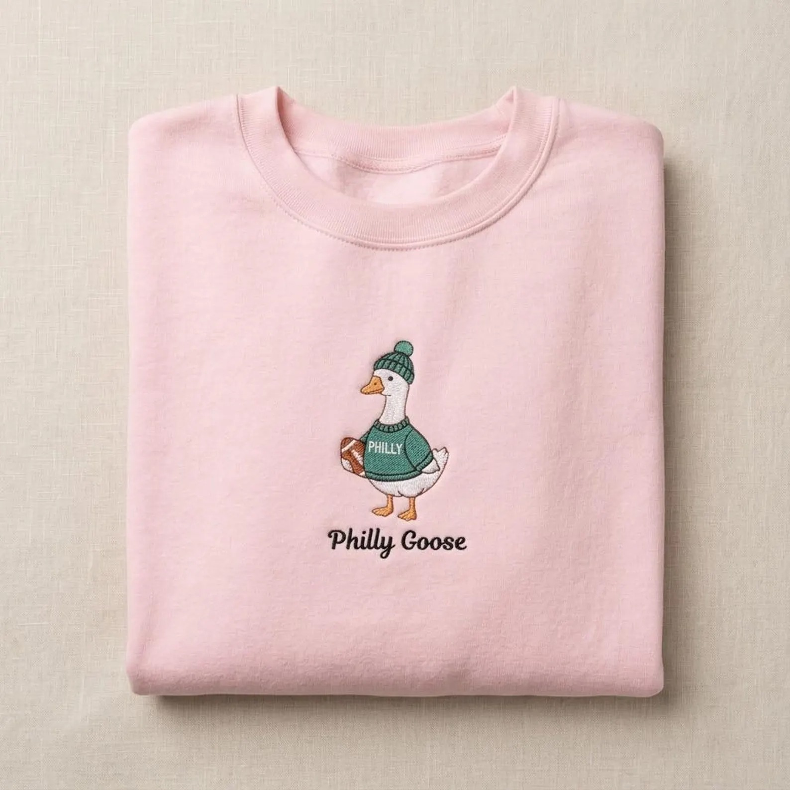 Cute Philly Goose Football Embroidered sweatshirt