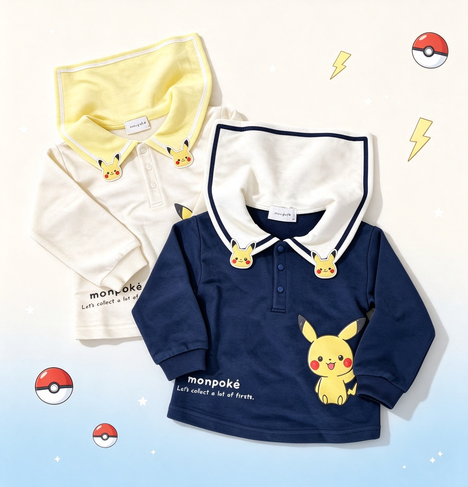 Cute Pikachu Embroidered Kid Sweatshirt