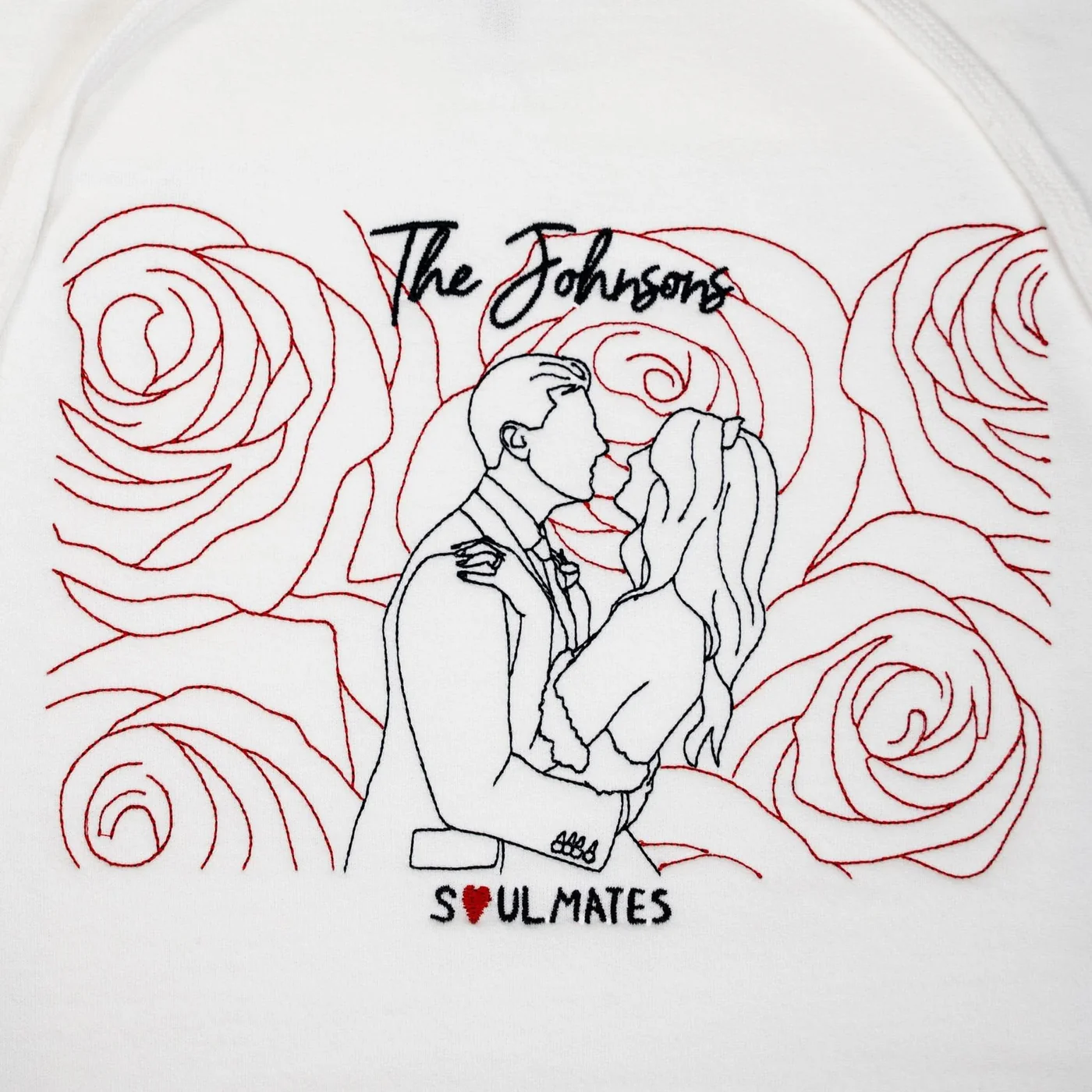 Custom Photo Line Art Embroidered Sweatshirt