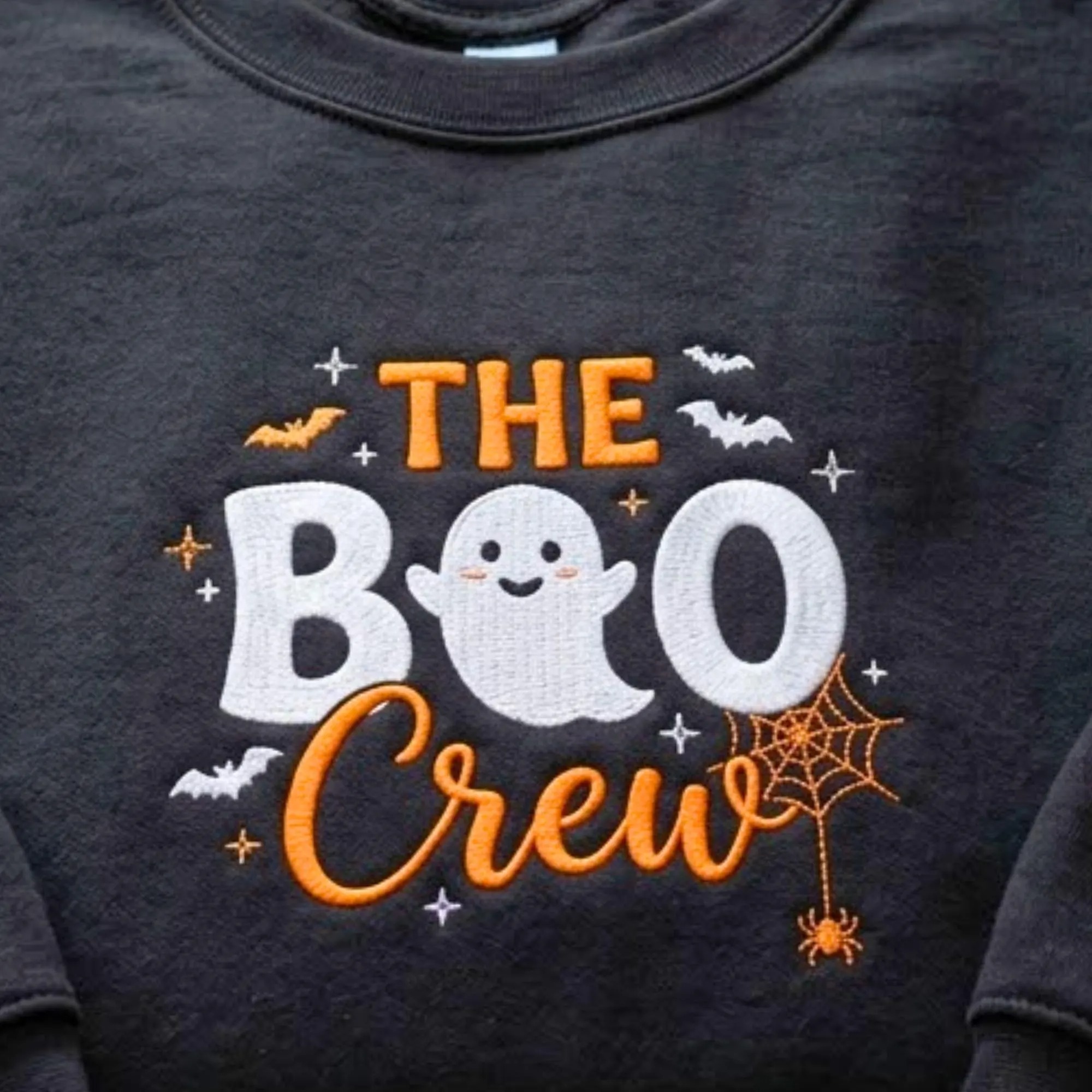 Embroidered Boo Crew Halloween Sweatshirt, Family Matching Ghost Shirt