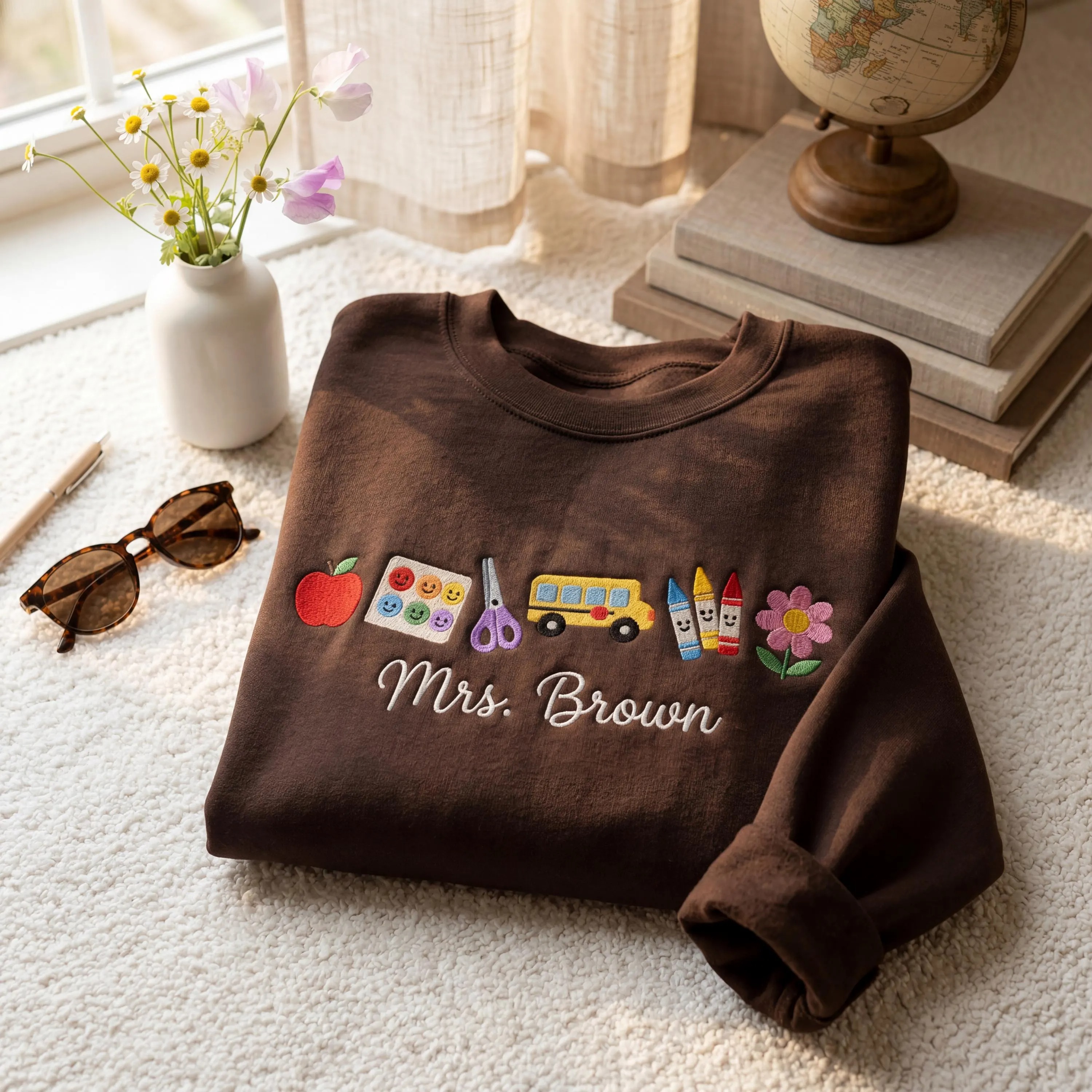 Embroidered Custom Teacher Sweatshirt